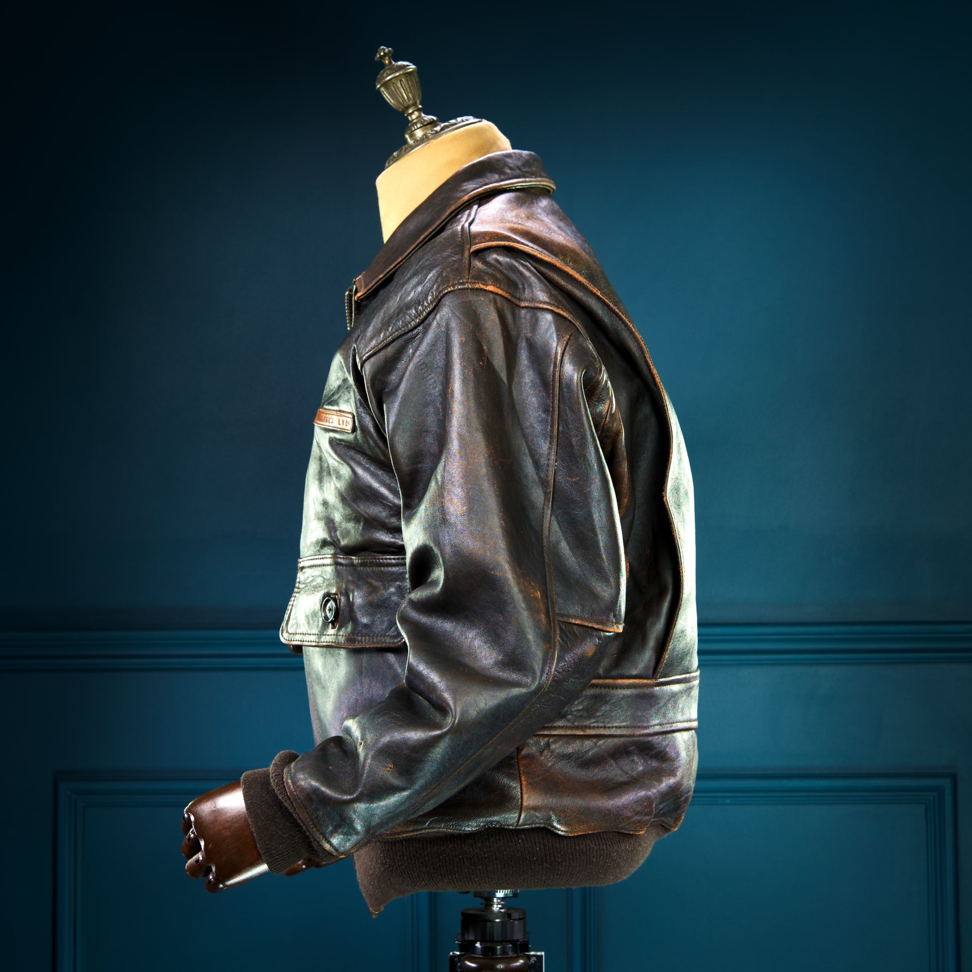 Vintage 1980s Avirex G1 Sheepskin Brown Bomber Flight Leather Jacket “L”