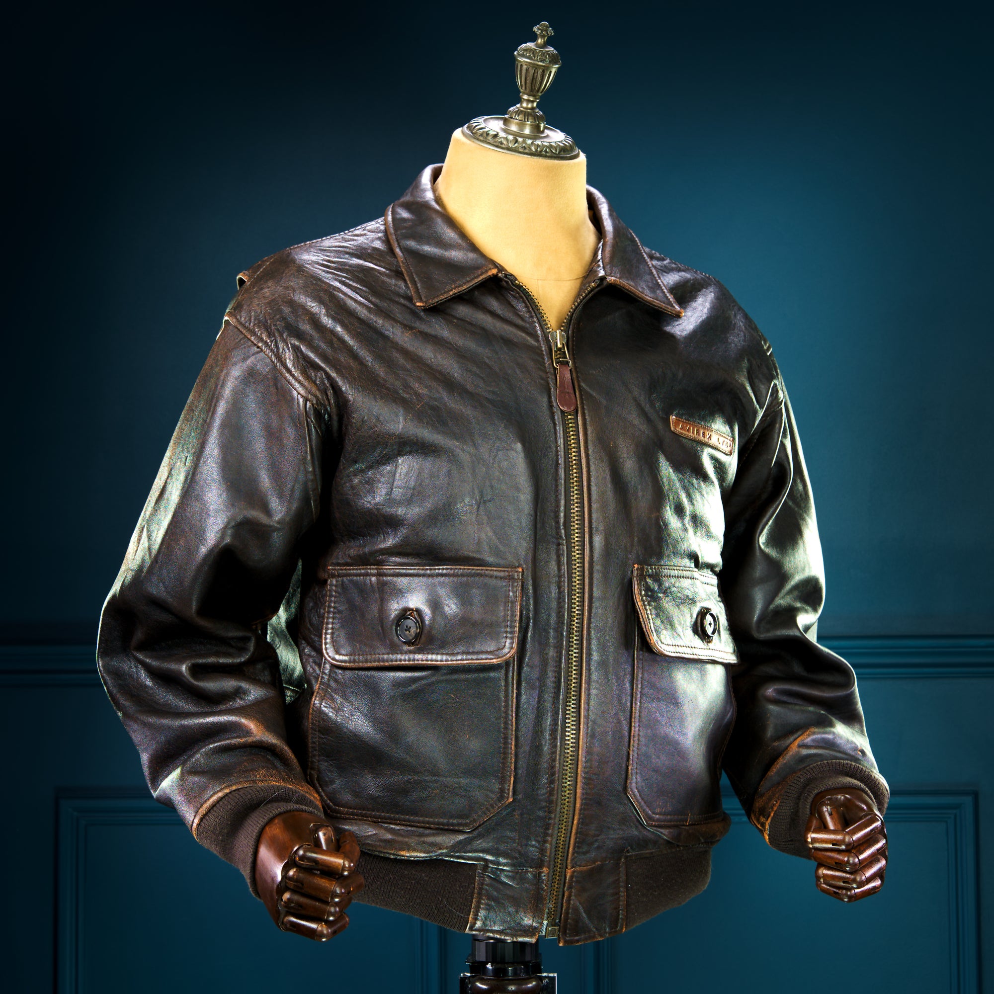 Vintage 1980s Avirex G1 Sheepskin Brown Bomber Flight Leather Jacket “L”