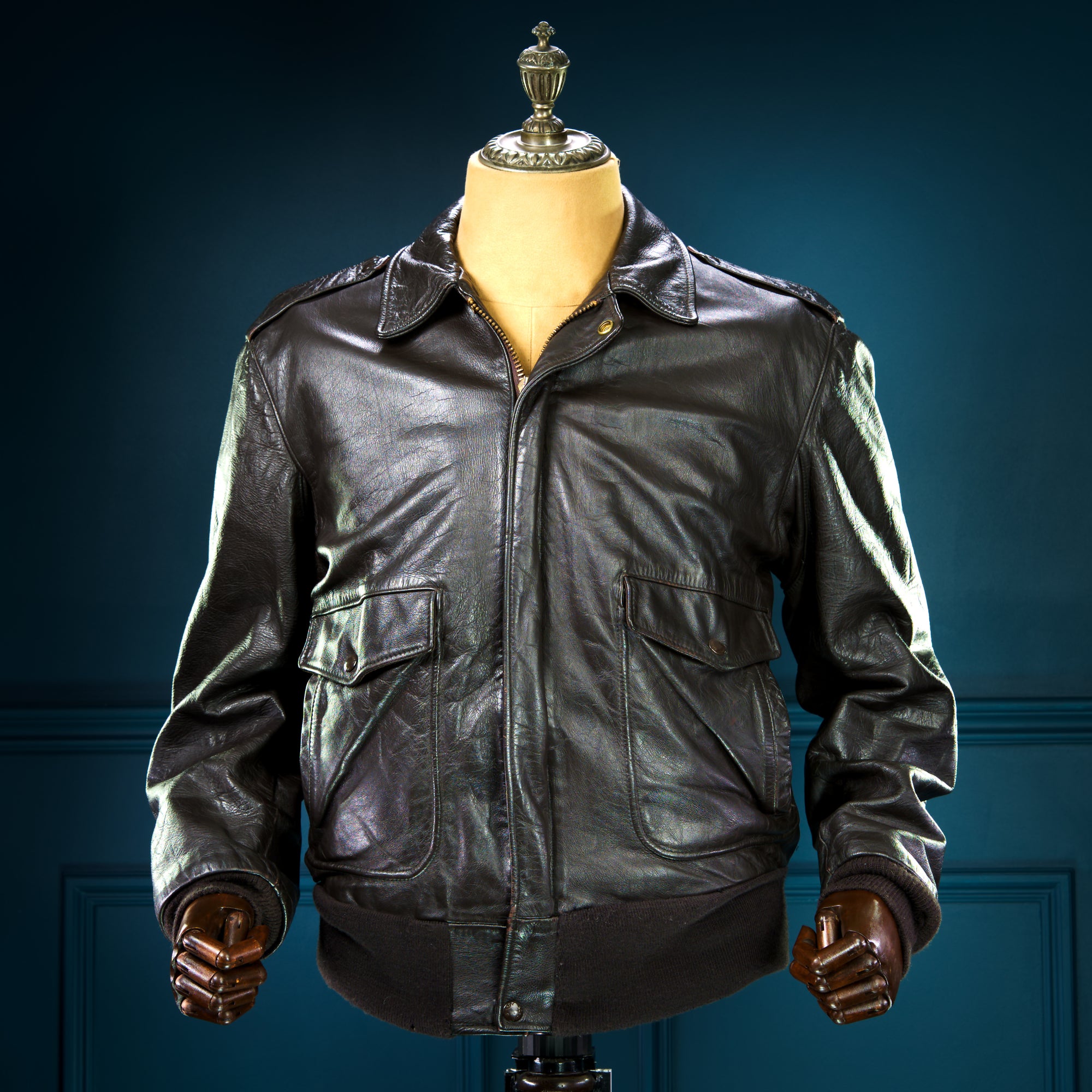 Vintage 1980s Schott 184SM A2 Brown Bomber Flight Leather Jacket “M”