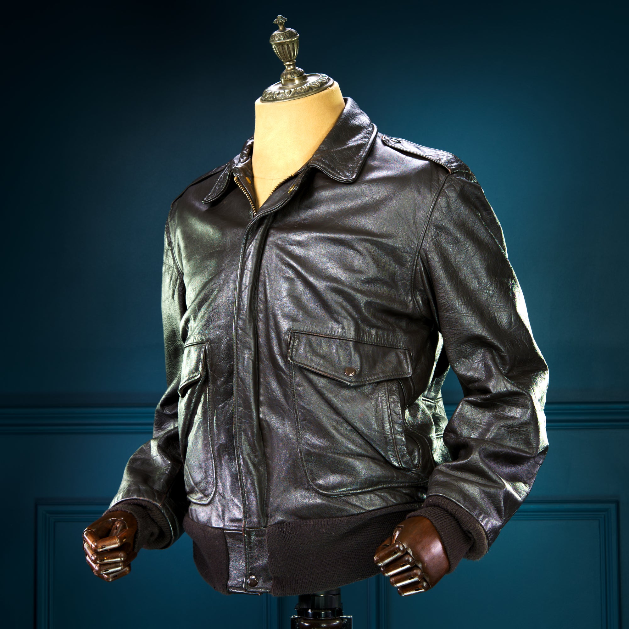 Vintage 1980s Schott 184SM A2 Brown Bomber Flight Leather Jacket “M”