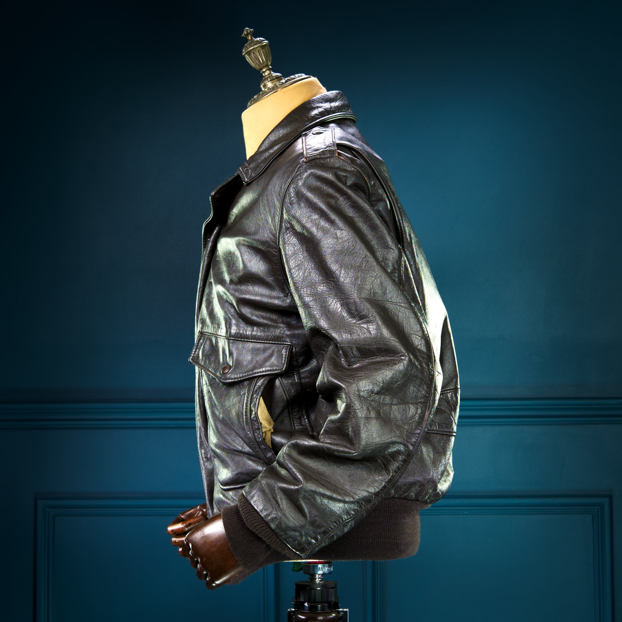 Vintage 1980s Schott 184SM A2 Brown Bomber Flight Leather Jacket “M”