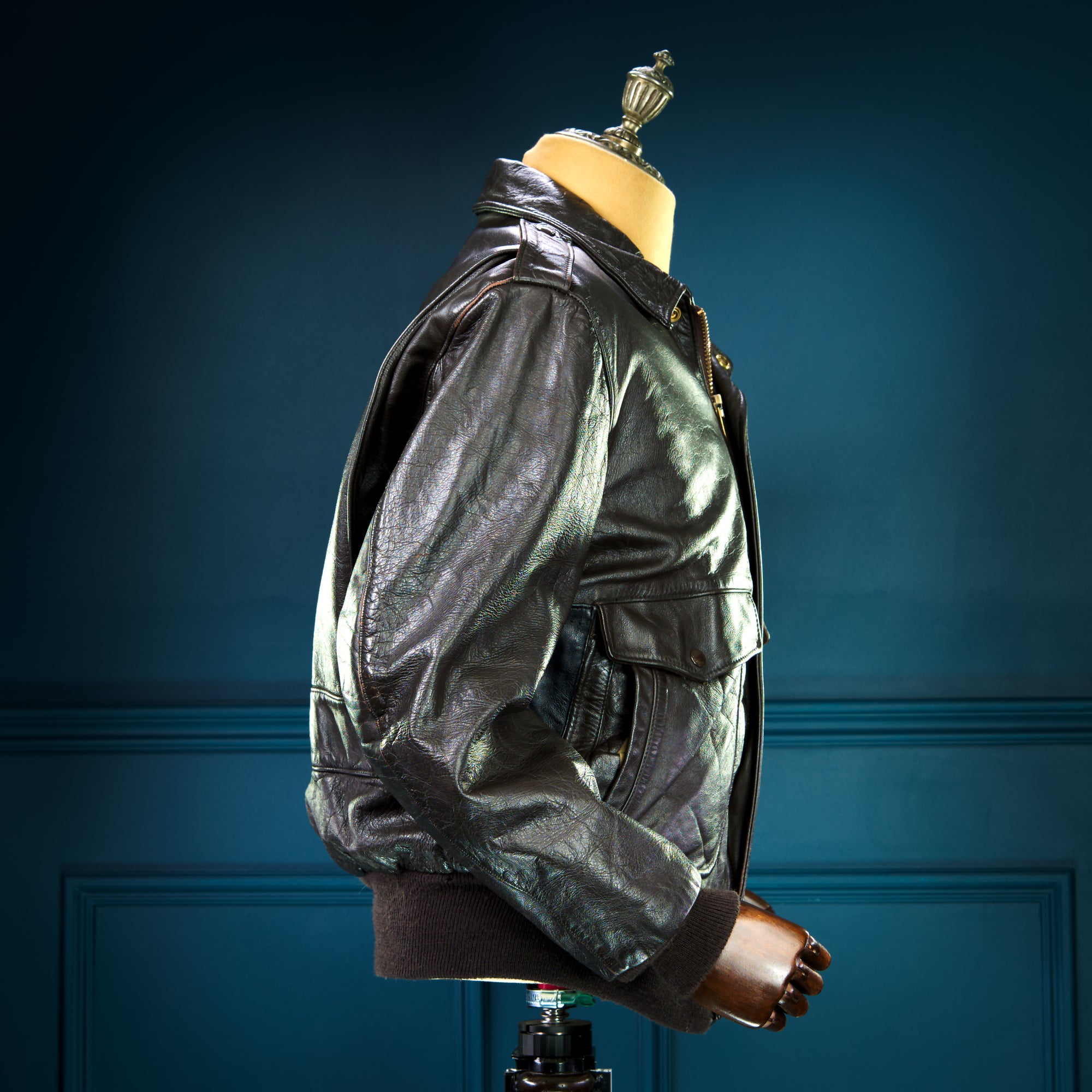 Vintage 1980s Schott 184SM A2 Brown Bomber Flight Leather Jacket “M”