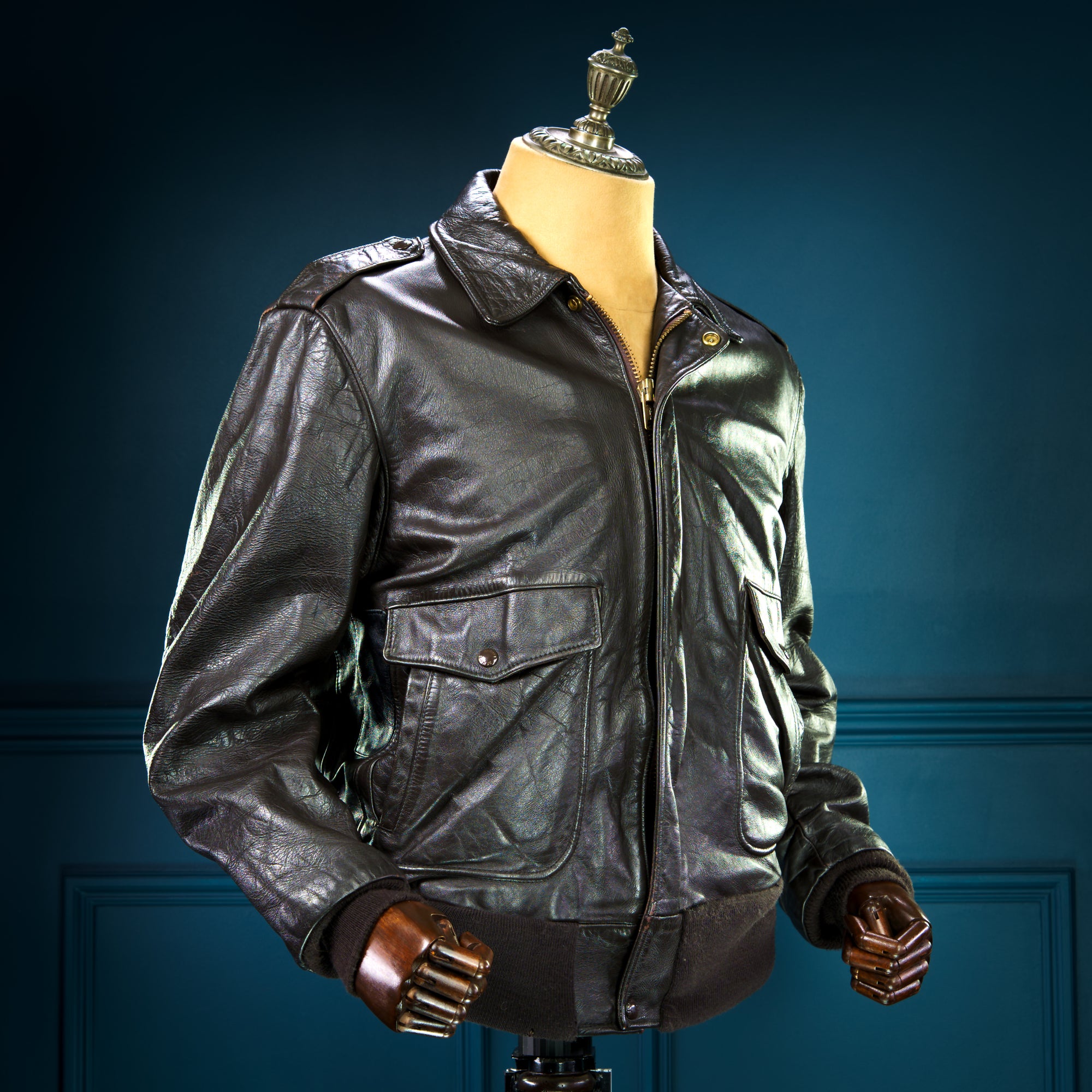 Vintage 1980s Schott 184SM A2 Brown Bomber Flight Leather Jacket “M”