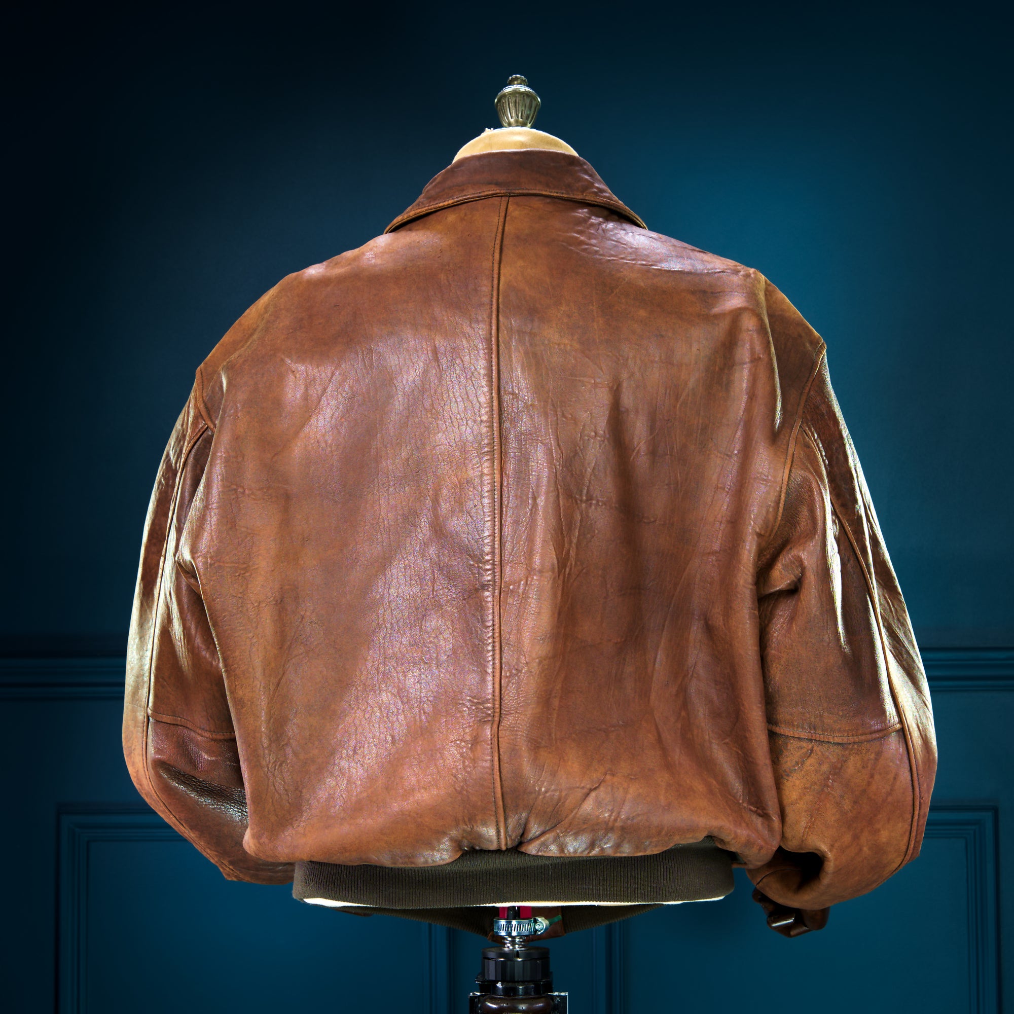Vintage 1970s Avirex A2 Sheepskin Brown Bomber Flight Leather Jacket “XL”
