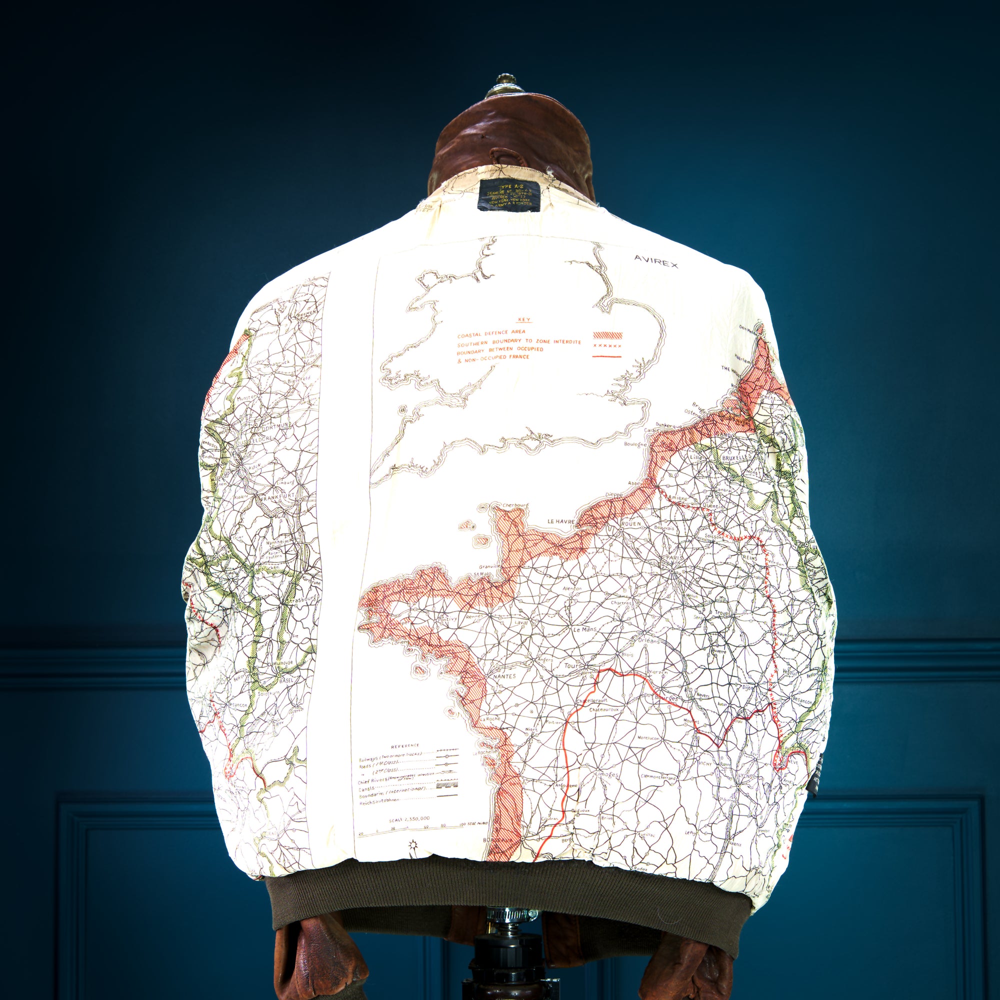 Vintage 1970s Avirex A2 Sheepskin Brown Bomber Flight Leather Jacket “XL”