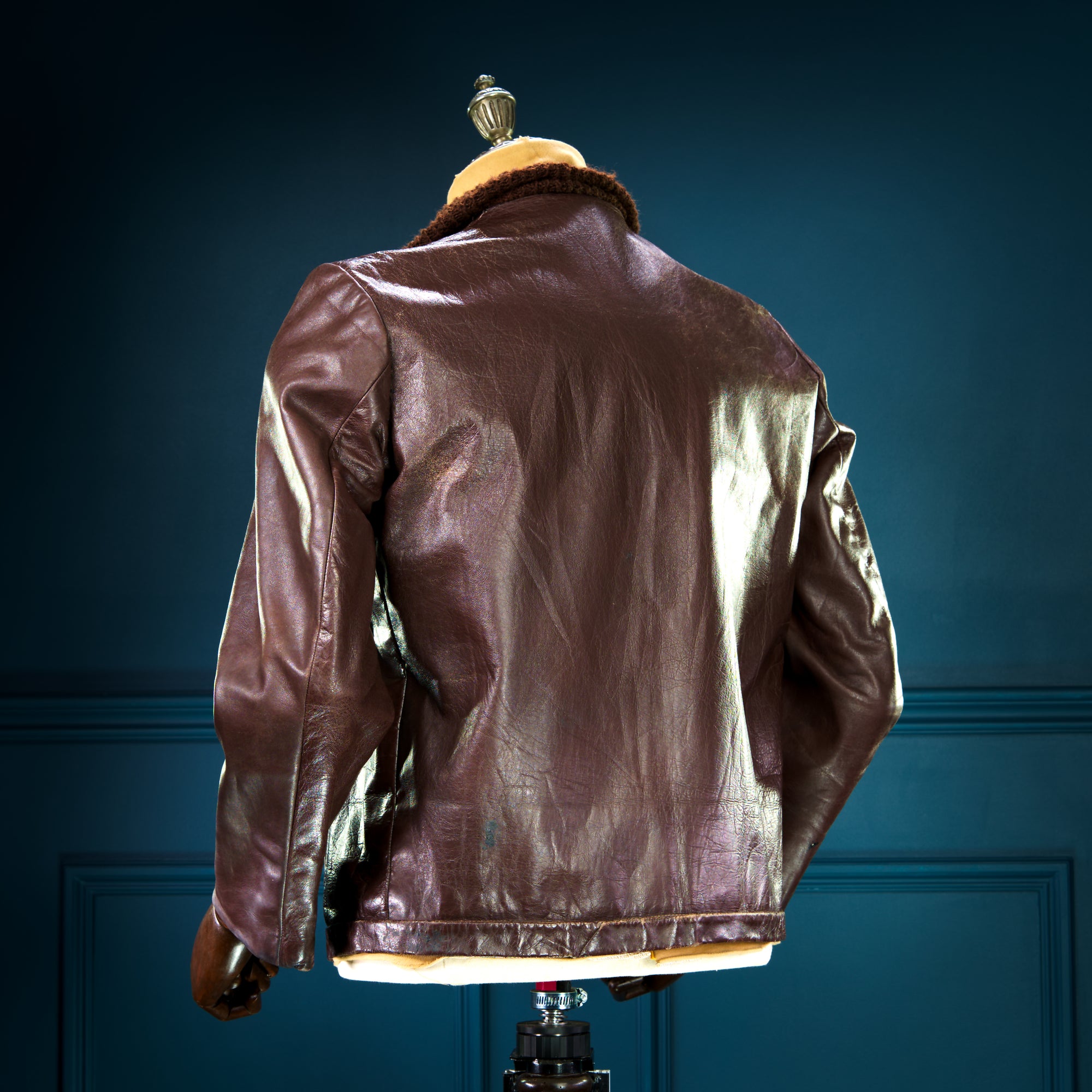 Vintage 1940s WW2 Czech Horsehide Flight Aviator Windbreaker Leather Jacket “M”