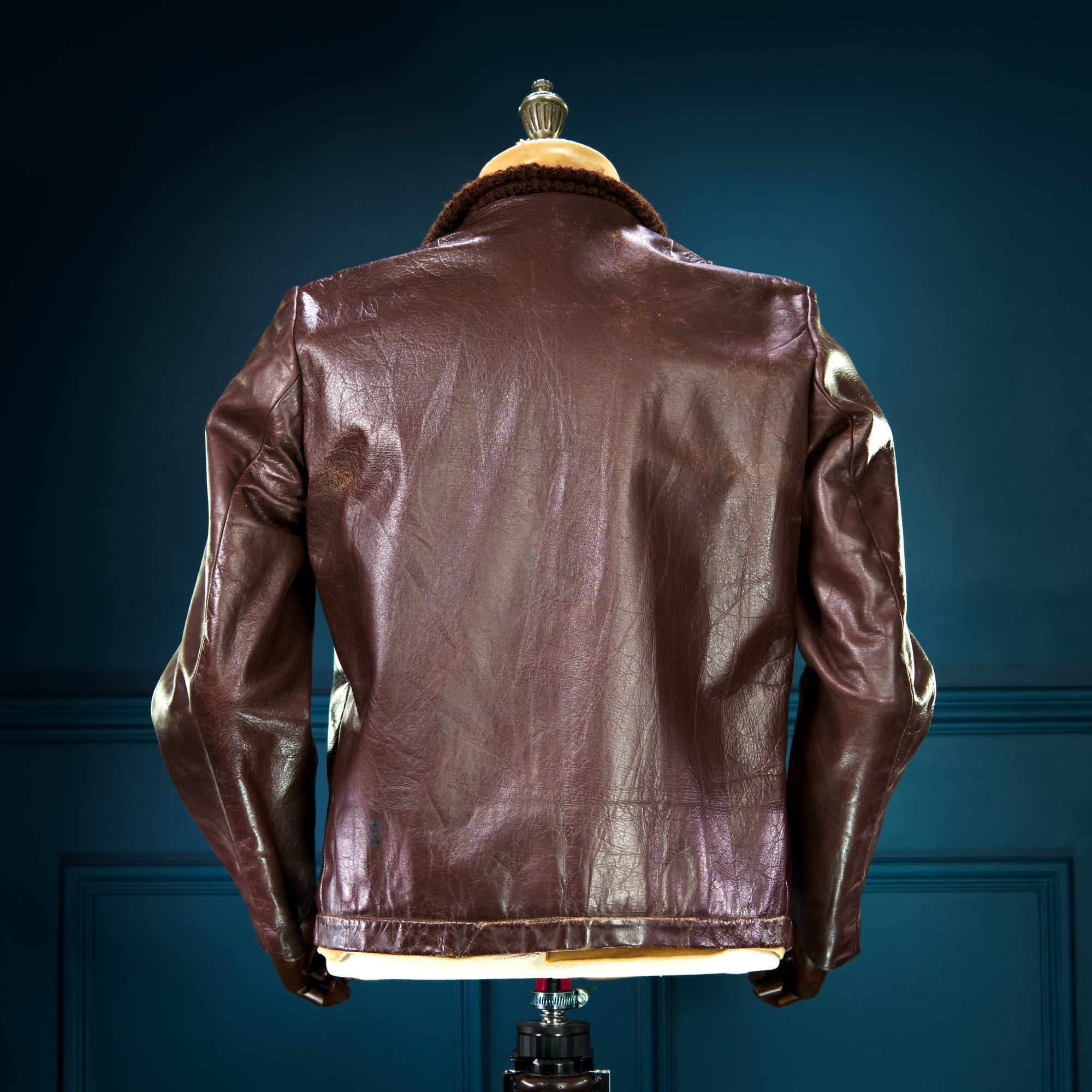 Vintage 1940s WW2 Czech Horsehide Flight Aviator Windbreaker Leather Jacket “M”