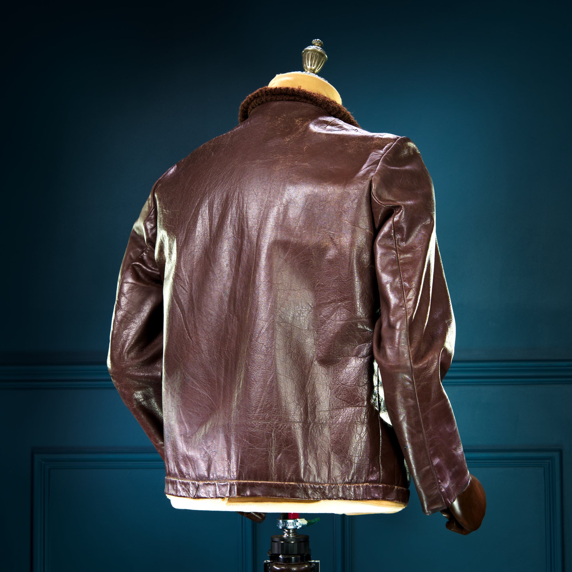 Vintage 1940s WW2 Czech Horsehide Flight Aviator Windbreaker Leather Jacket “M”