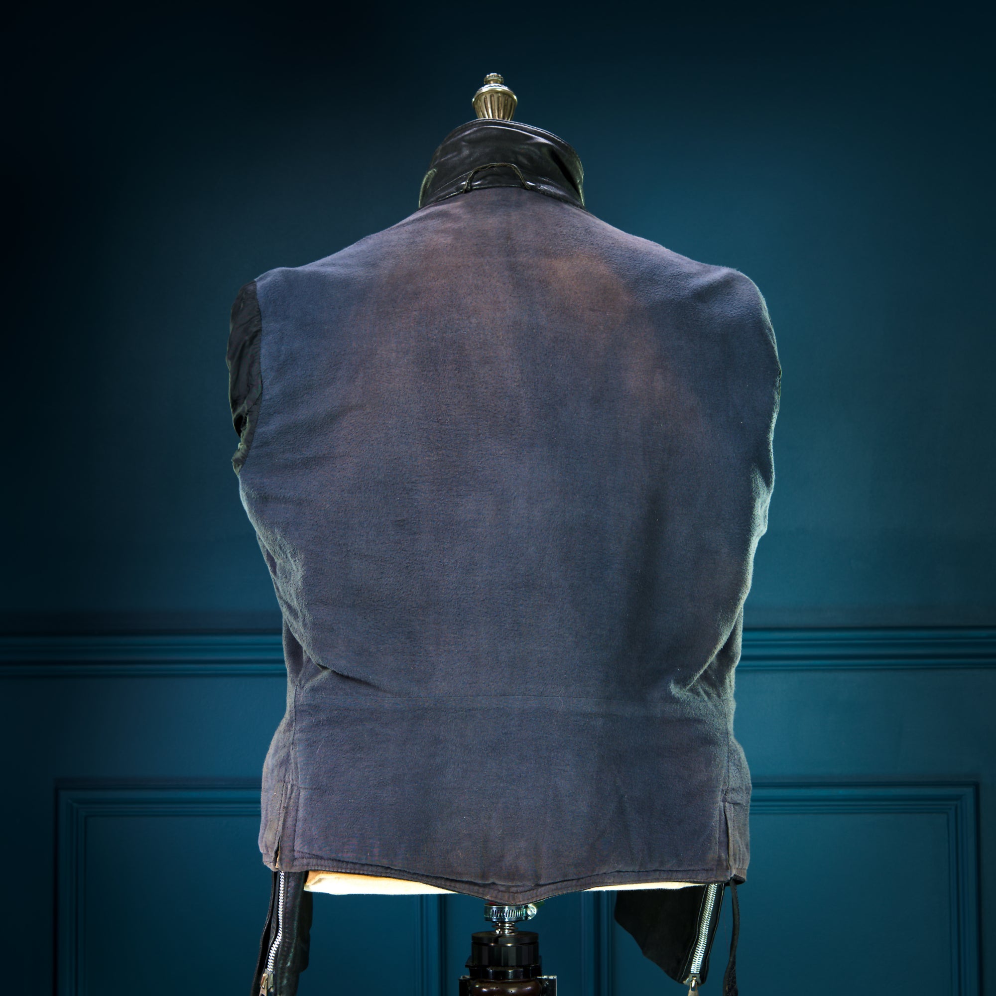 Vintage 1950s German Horsehide Black Biker Aviator Moto Leather Jacket “M”