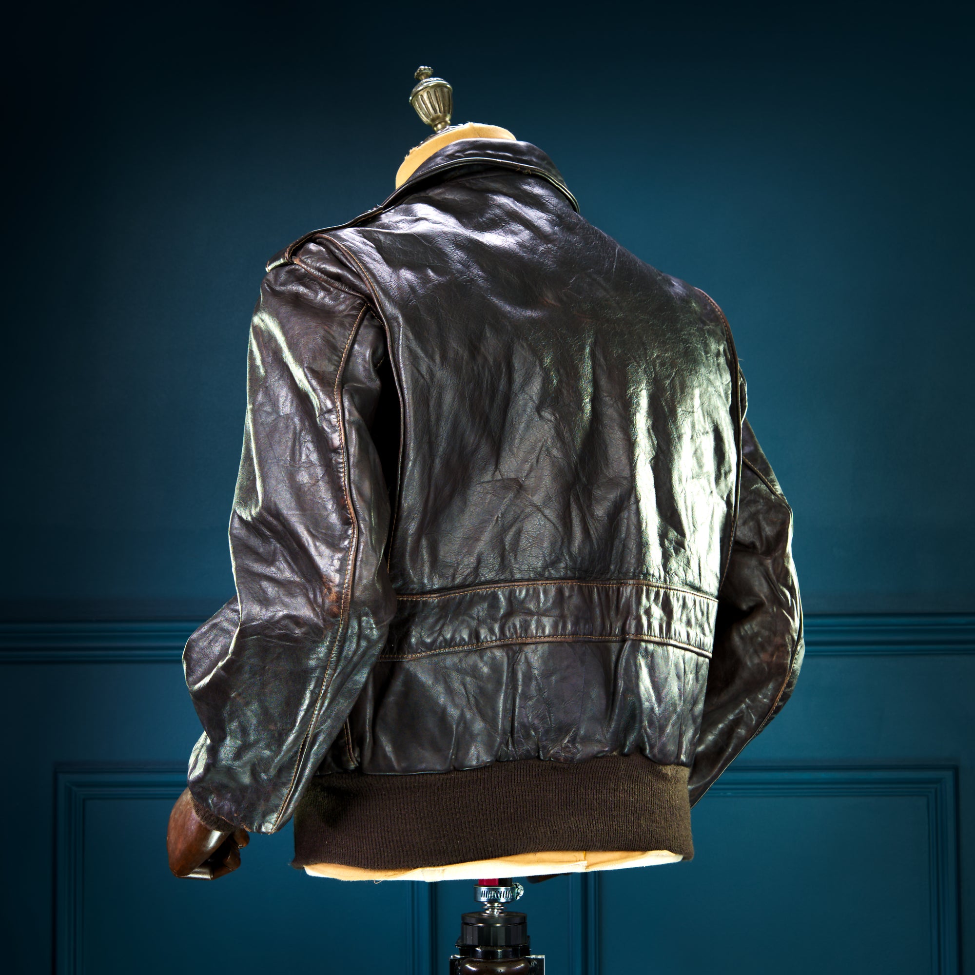 Vintage 80s Schott 184SM A2 Flight Aviator Brown Bomber Leather Jacket “L”