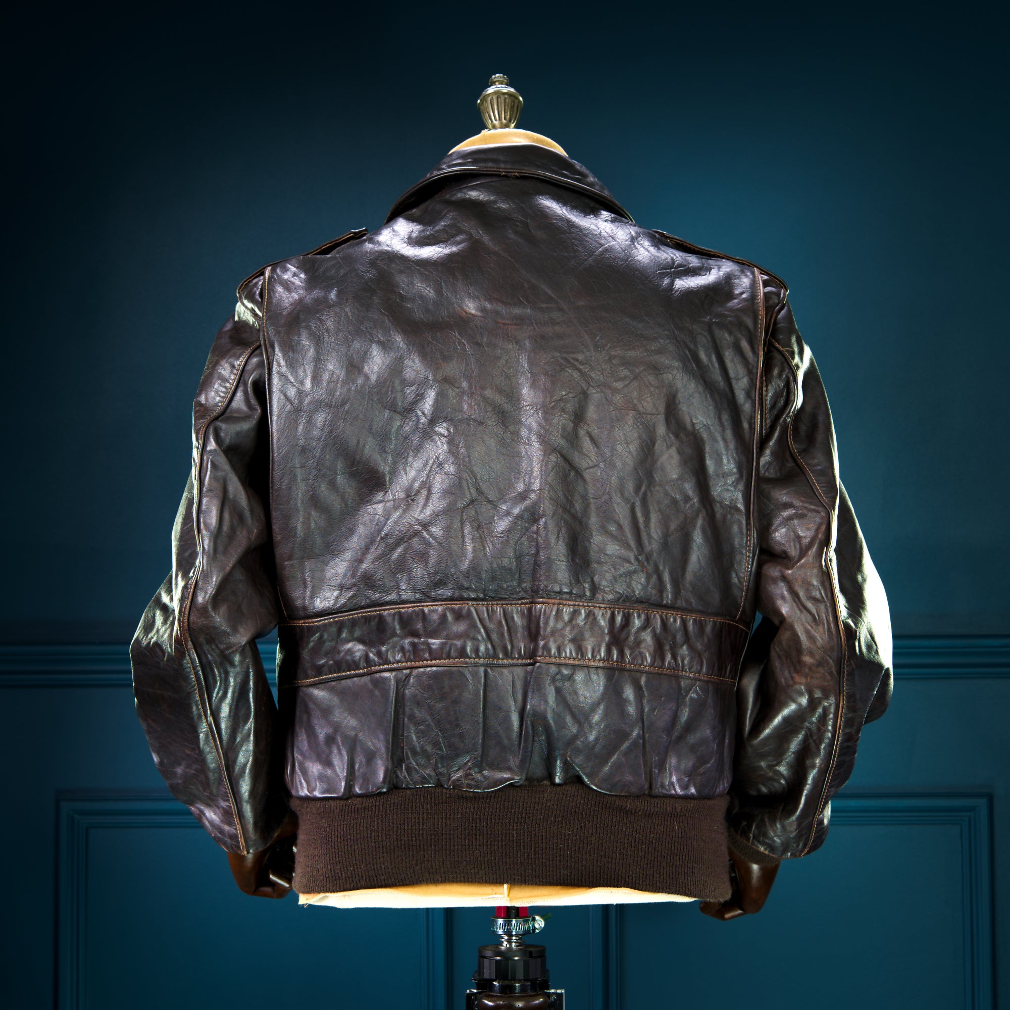 Vintage 80s Schott 184SM A2 Flight Aviator Brown Bomber Leather Jacket “L”