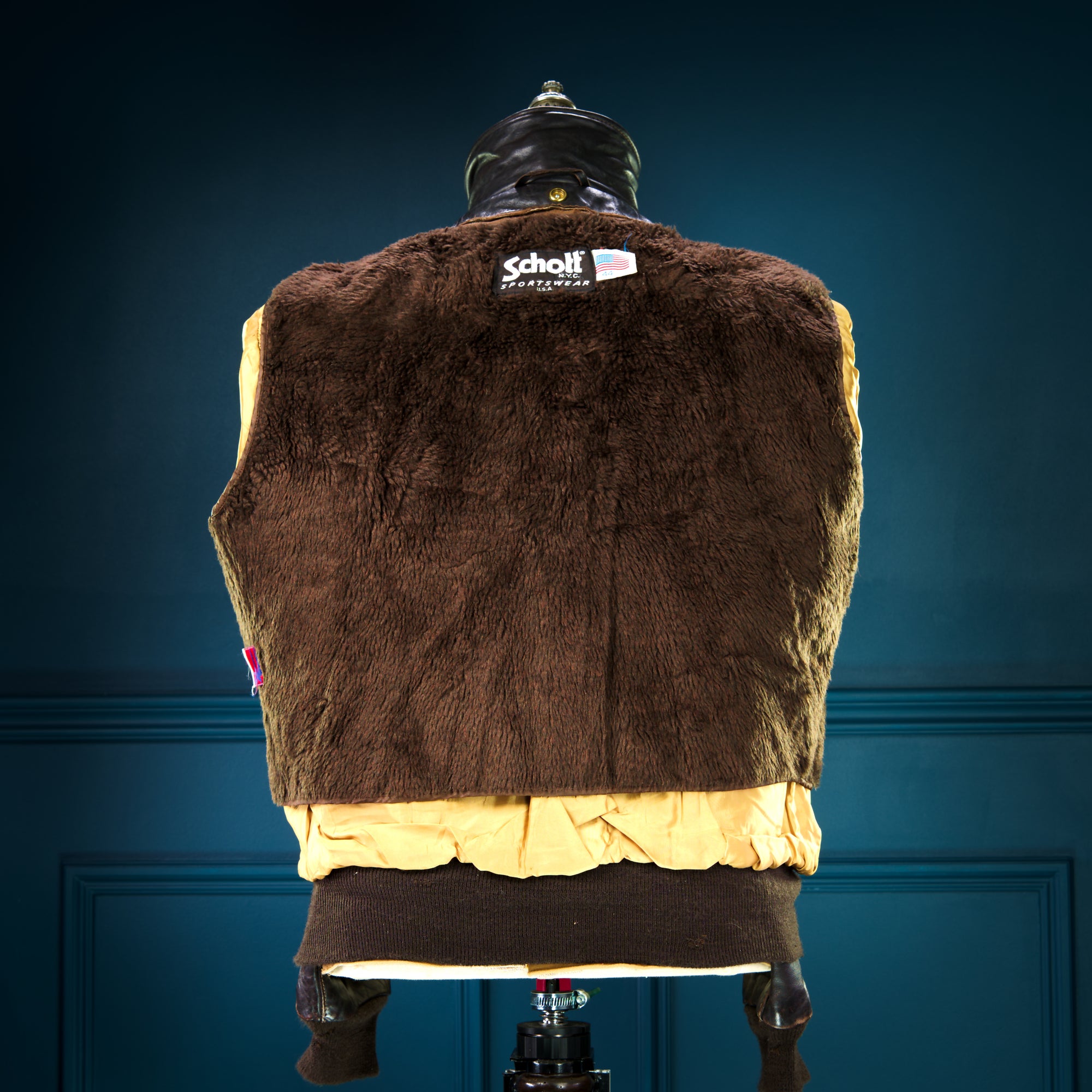 Vintage 80s Schott 184SM A2 Flight Aviator Brown Bomber Leather Jacket “L”