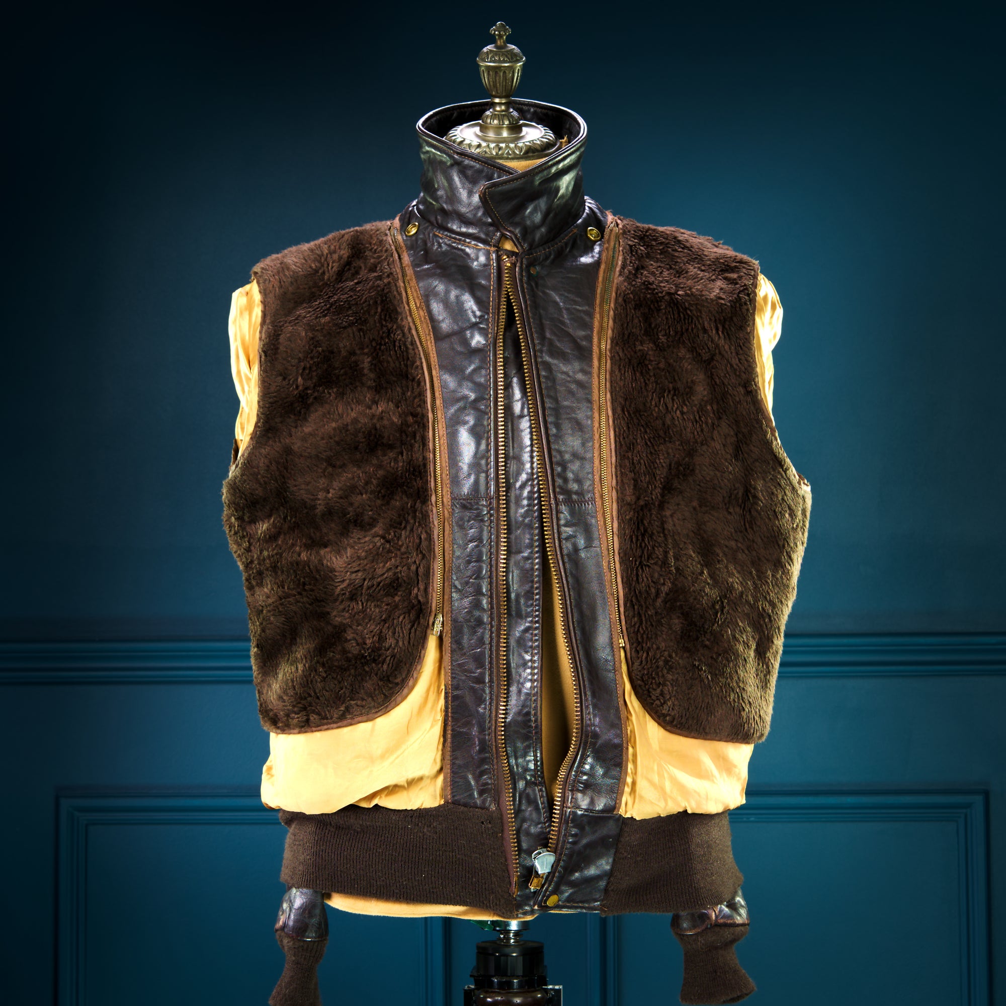 Vintage 80s Schott 184SM A2 Flight Aviator Brown Bomber Leather Jacket “L”