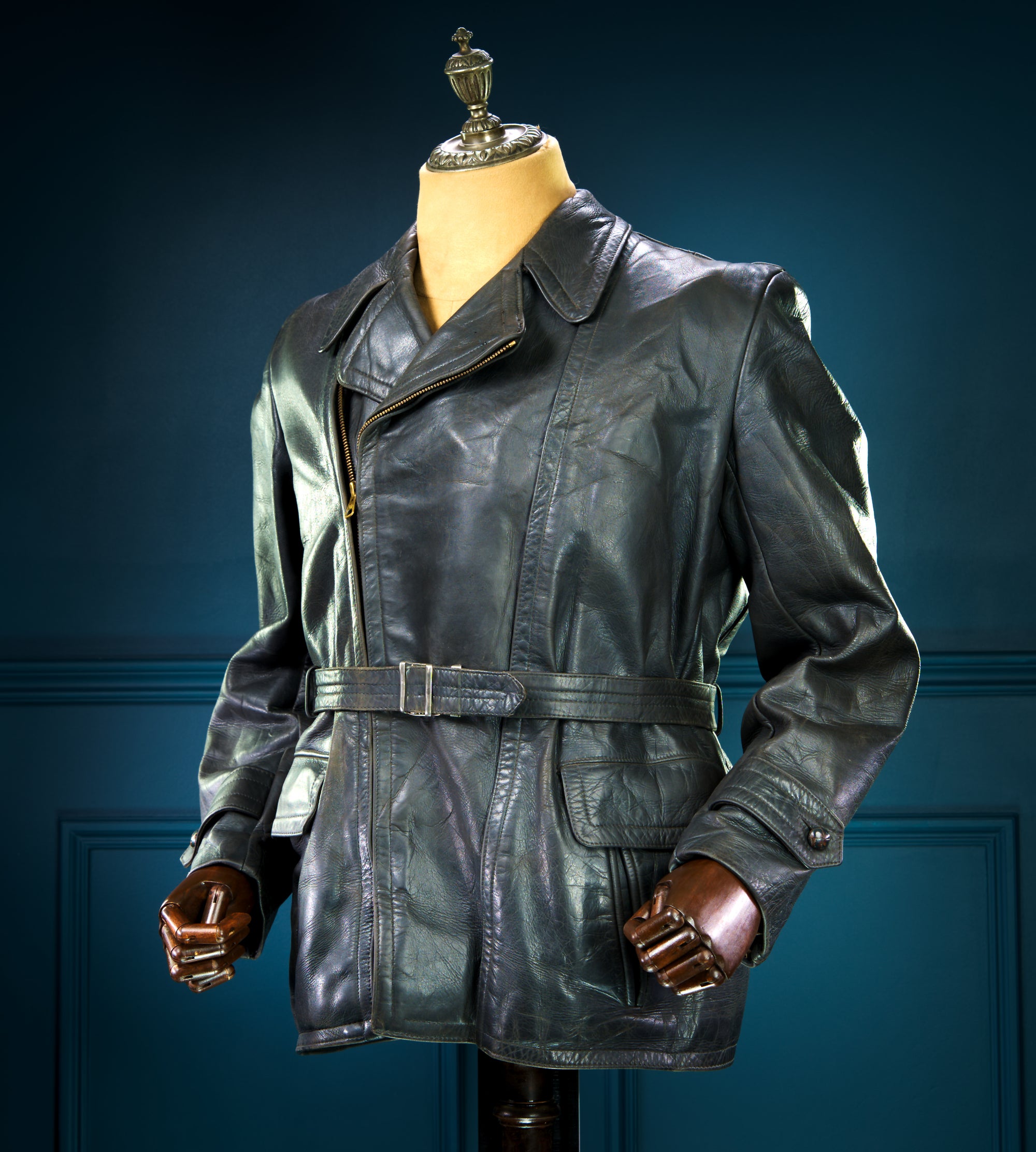 Vintage 1940s WW2 German Horsehide Biker Motorcycle Dispatch Leather Jacket “M”