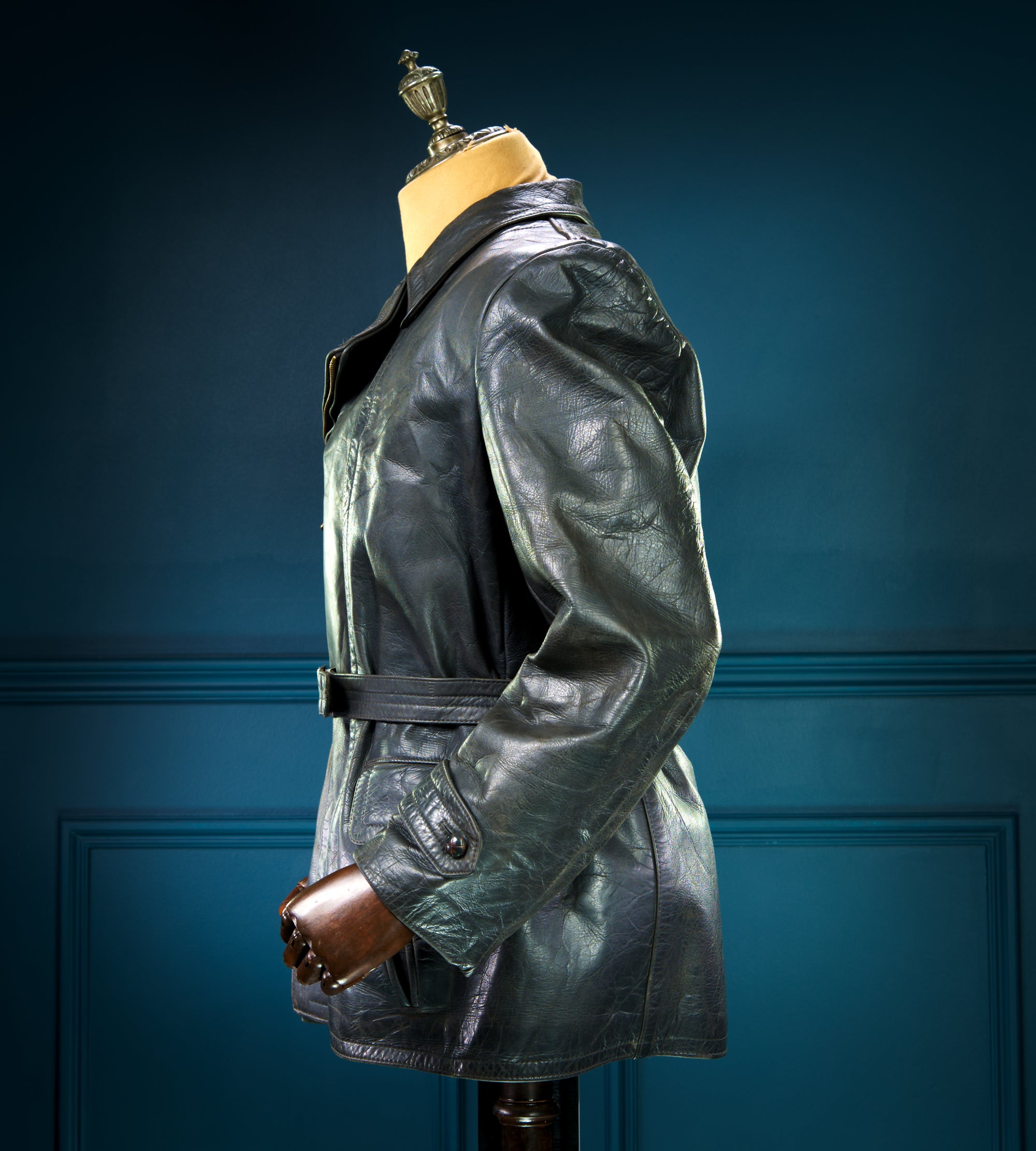 Vintage 1940s WW2 German Horsehide Biker Motorcycle Dispatch Leather Jacket “M”