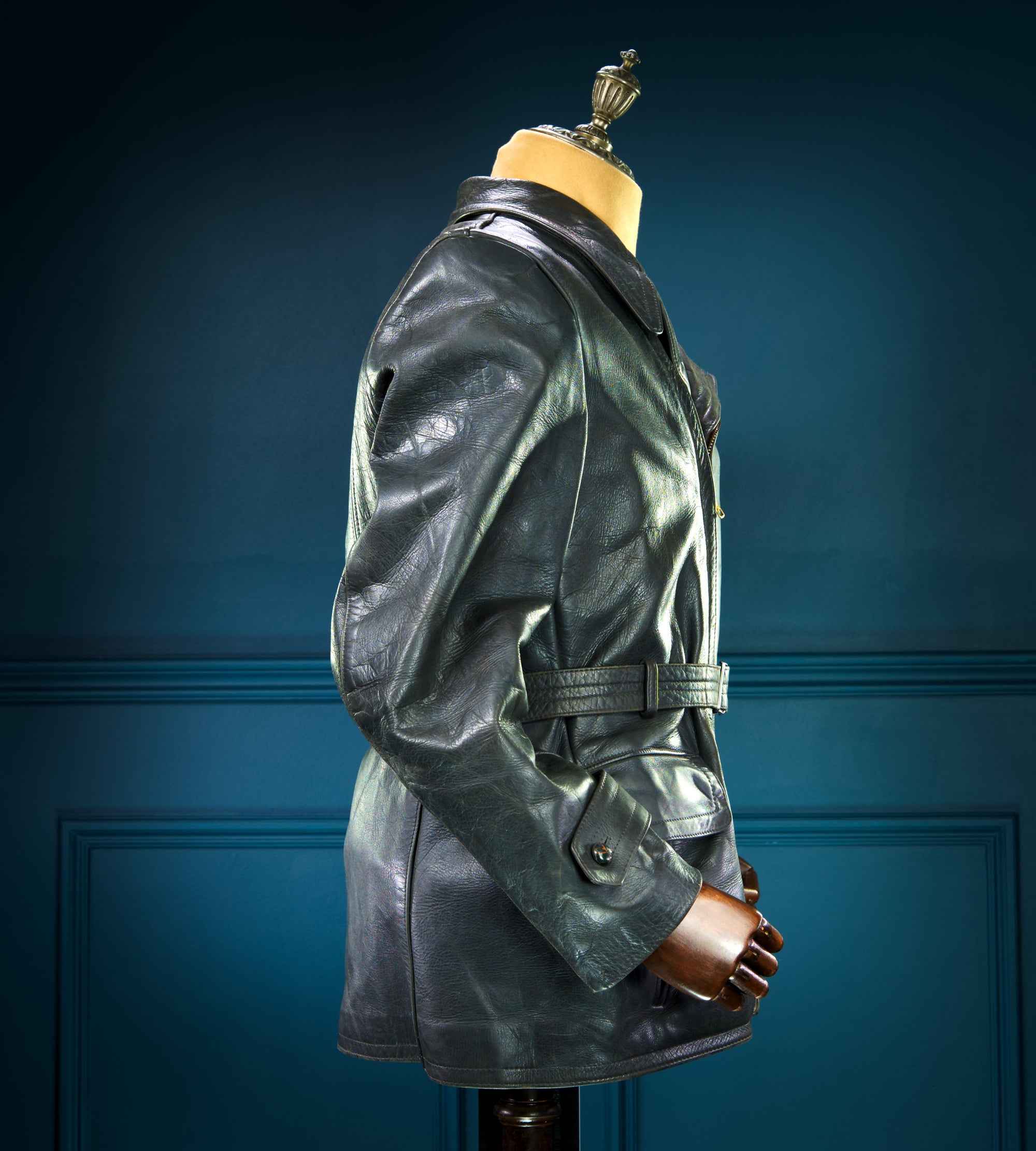 Vintage 1940s WW2 German Horsehide Biker Motorcycle Dispatch Leather Jacket “M”