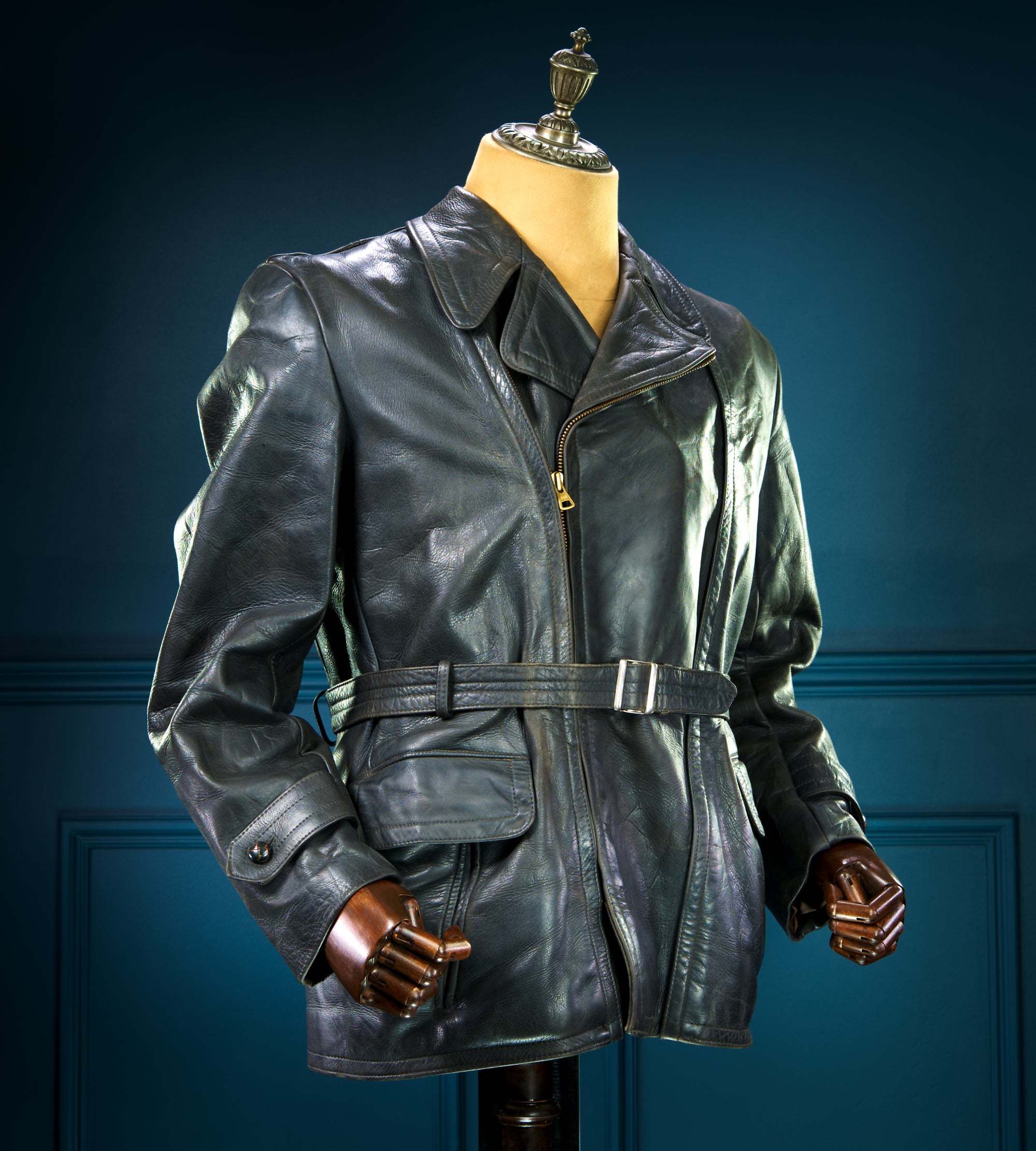 Vintage 1940s WW2 German Horsehide Biker Motorcycle Dispatch Leather Jacket “M”