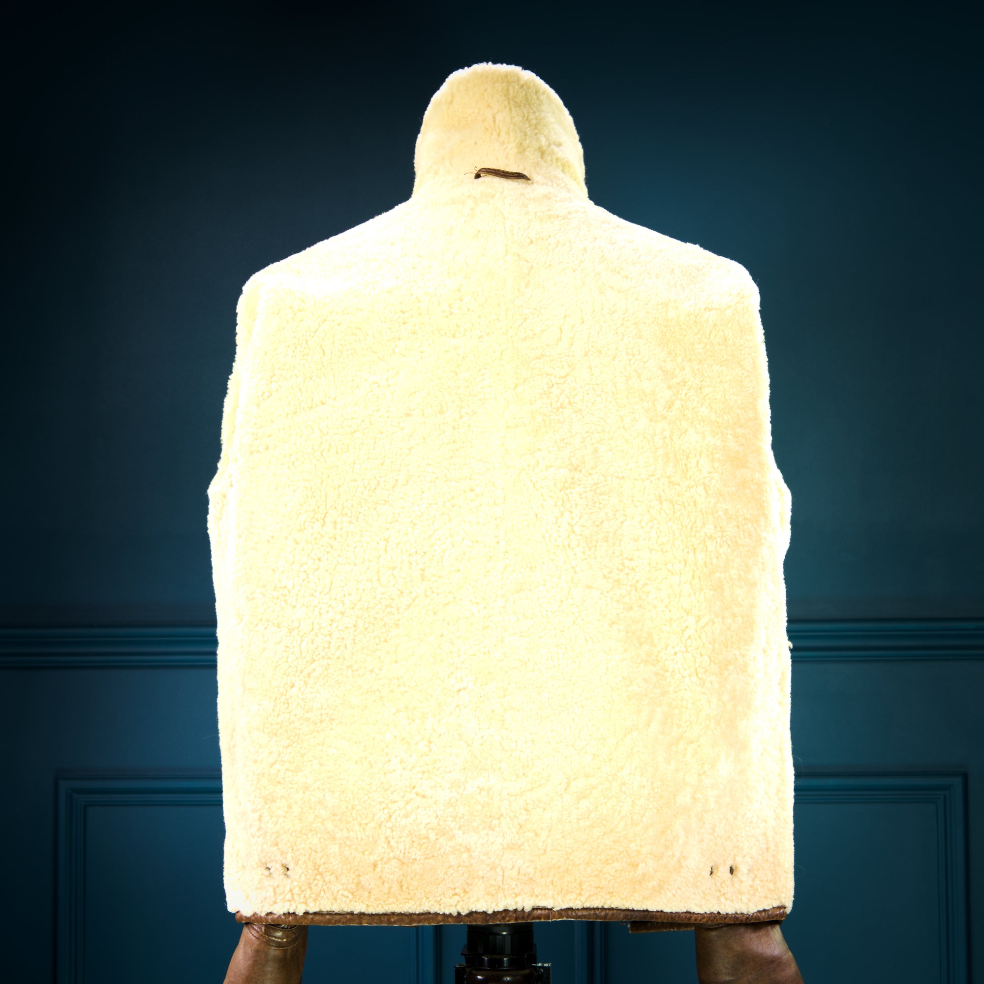 Vintage 80s Sheepskin Fur Flight Aviator Bomber Leather Jacket Coat “M"