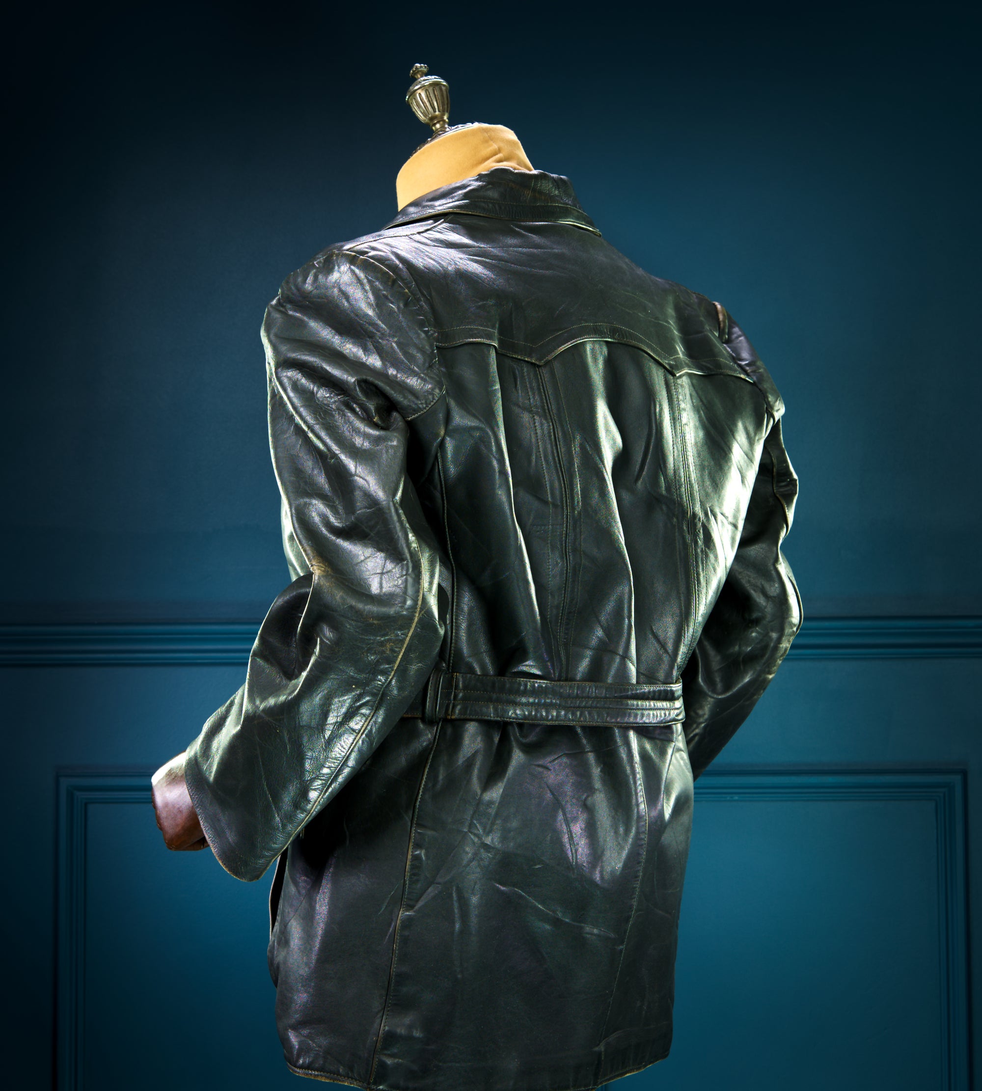 Vintage 1940s WW2 German Horsehide Biker Motorcycle Dispatch Leather Jacket “M"