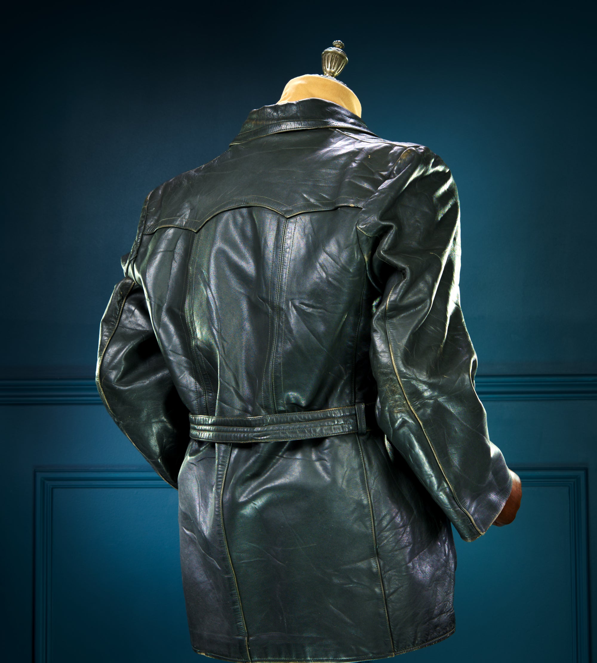 Vintage 1940s WW2 German Horsehide Biker Motorcycle Dispatch Leather Jacket “M"