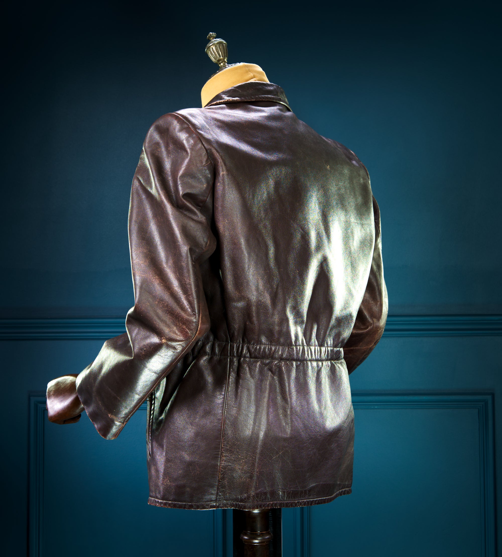 Vintage 1940s German Deerskin Cold War Biker Worker Rider Leather Jacket “M”