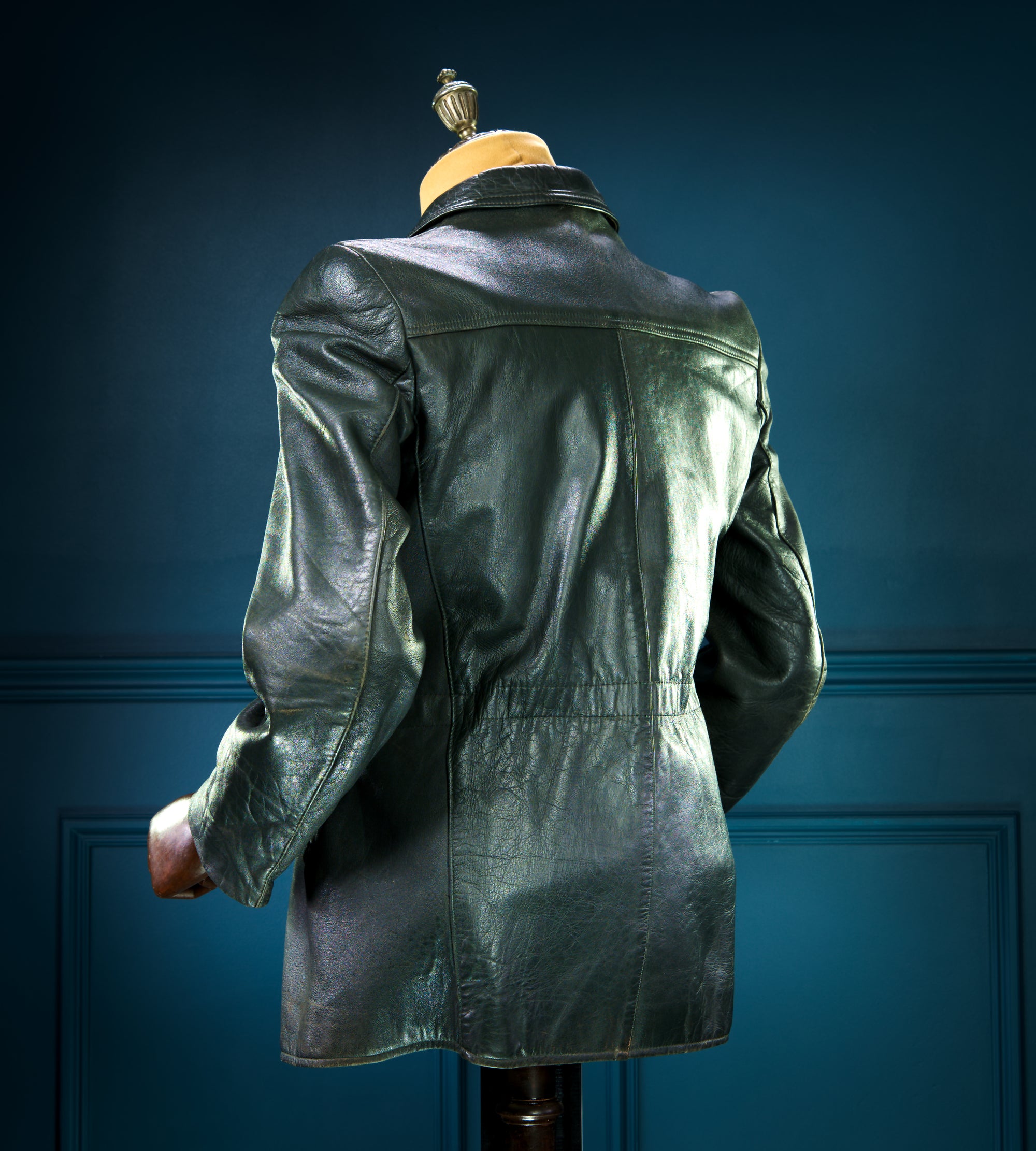 Vintage 1940s German Goatskin Cold War Biker Worker Rider Leather Jacket “M”