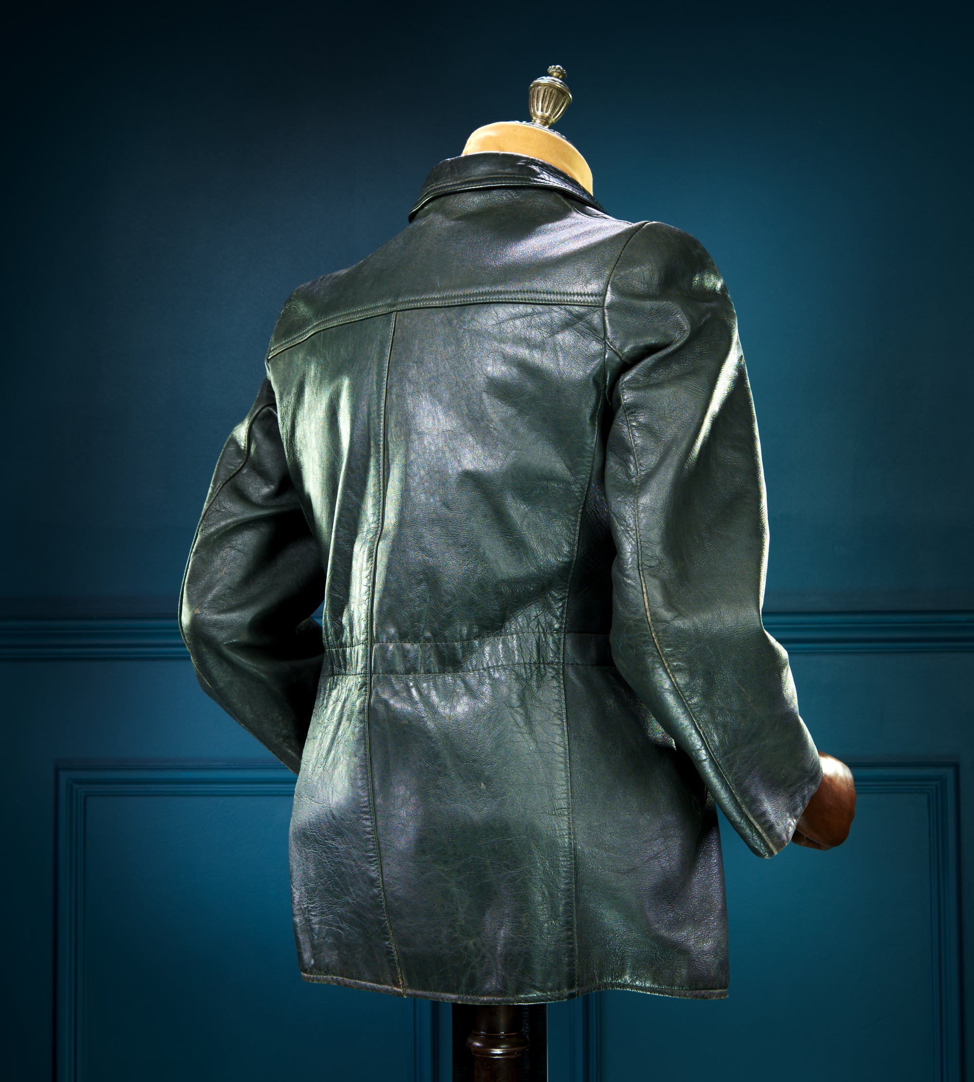 Vintage 1940s German Goatskin Cold War Biker Worker Rider Leather Jacket “M”