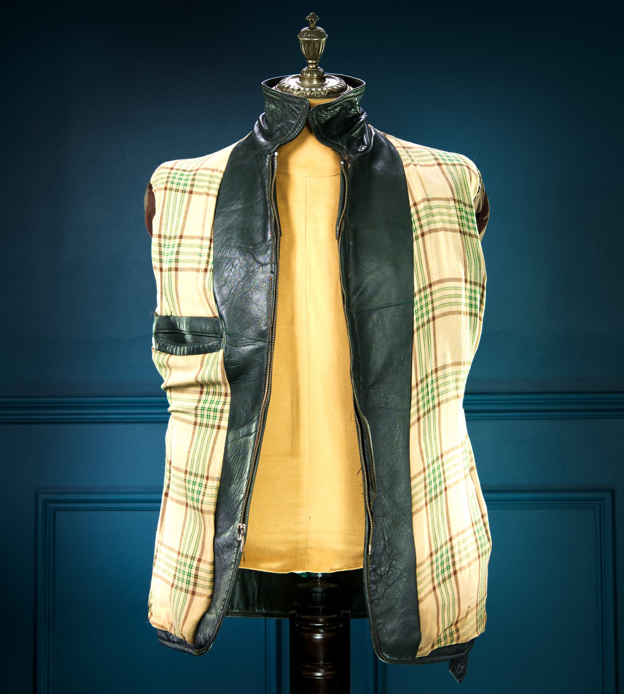 Vintage 1940s German Goatskin Cold War Biker Worker Rider Leather Jacket “M”