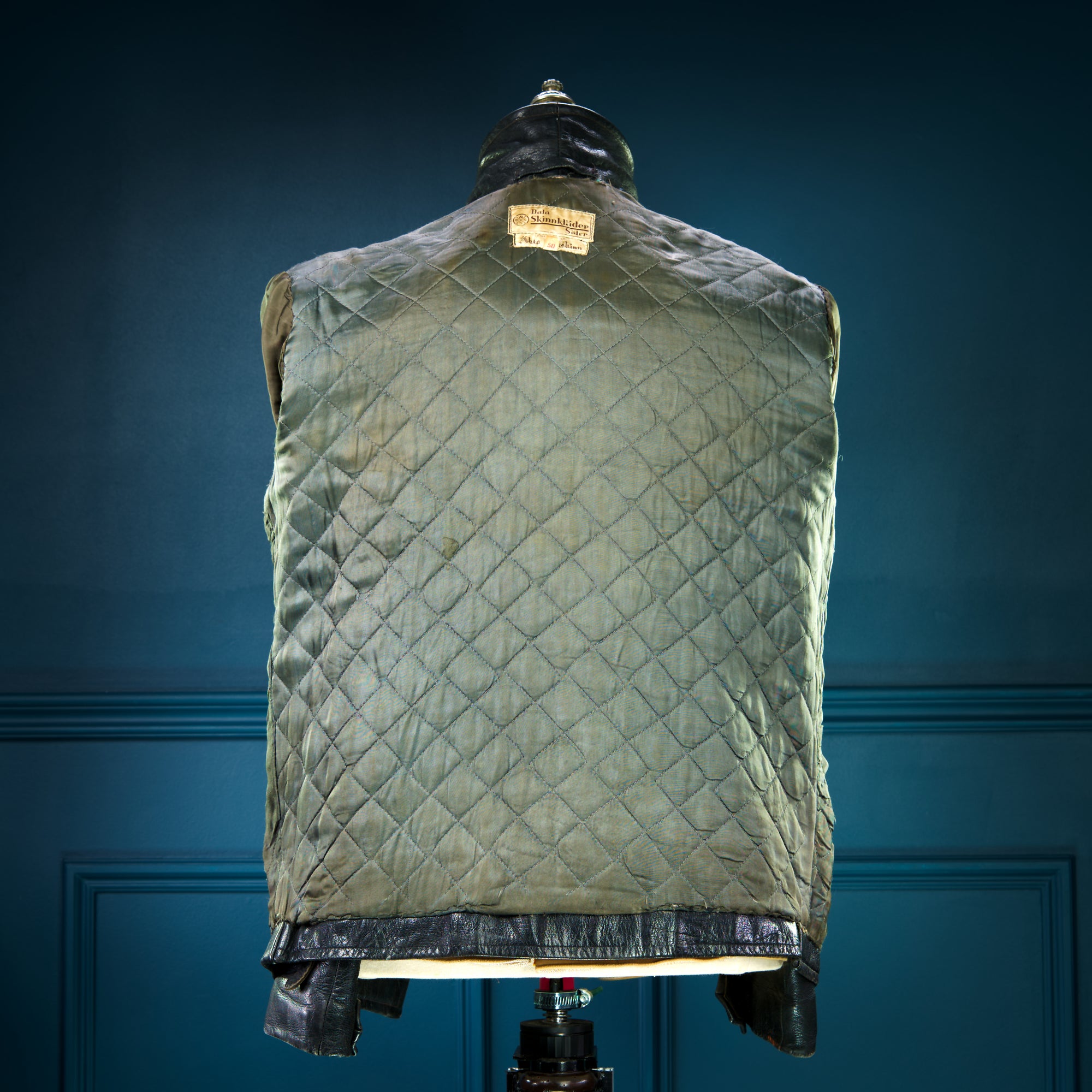 Vintage 1940s Dala Cold War Goatskin Biker Worker Highwayman Leather Jacket “M”