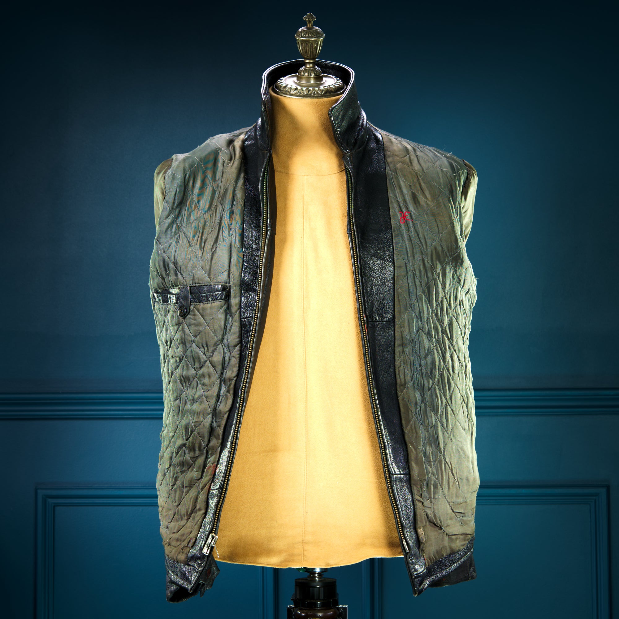 Vintage 1940s Dala Cold War Goatskin Biker Worker Highwayman Leather Jacket “M”