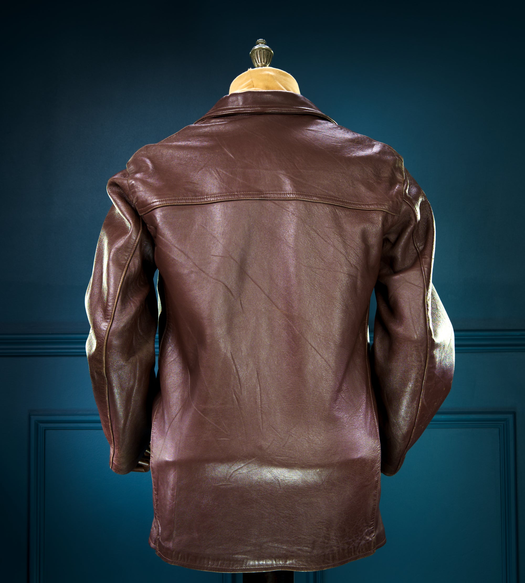 Vintage 1960s French Brown Lambskin Biker Worker Motorcyle Leather Jacket “M”