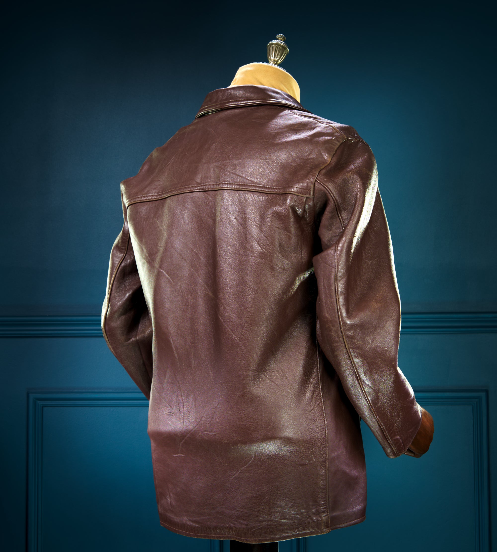 Vintage 1960s French Brown Lambskin Biker Worker Motorcyle Leather Jacket “M”