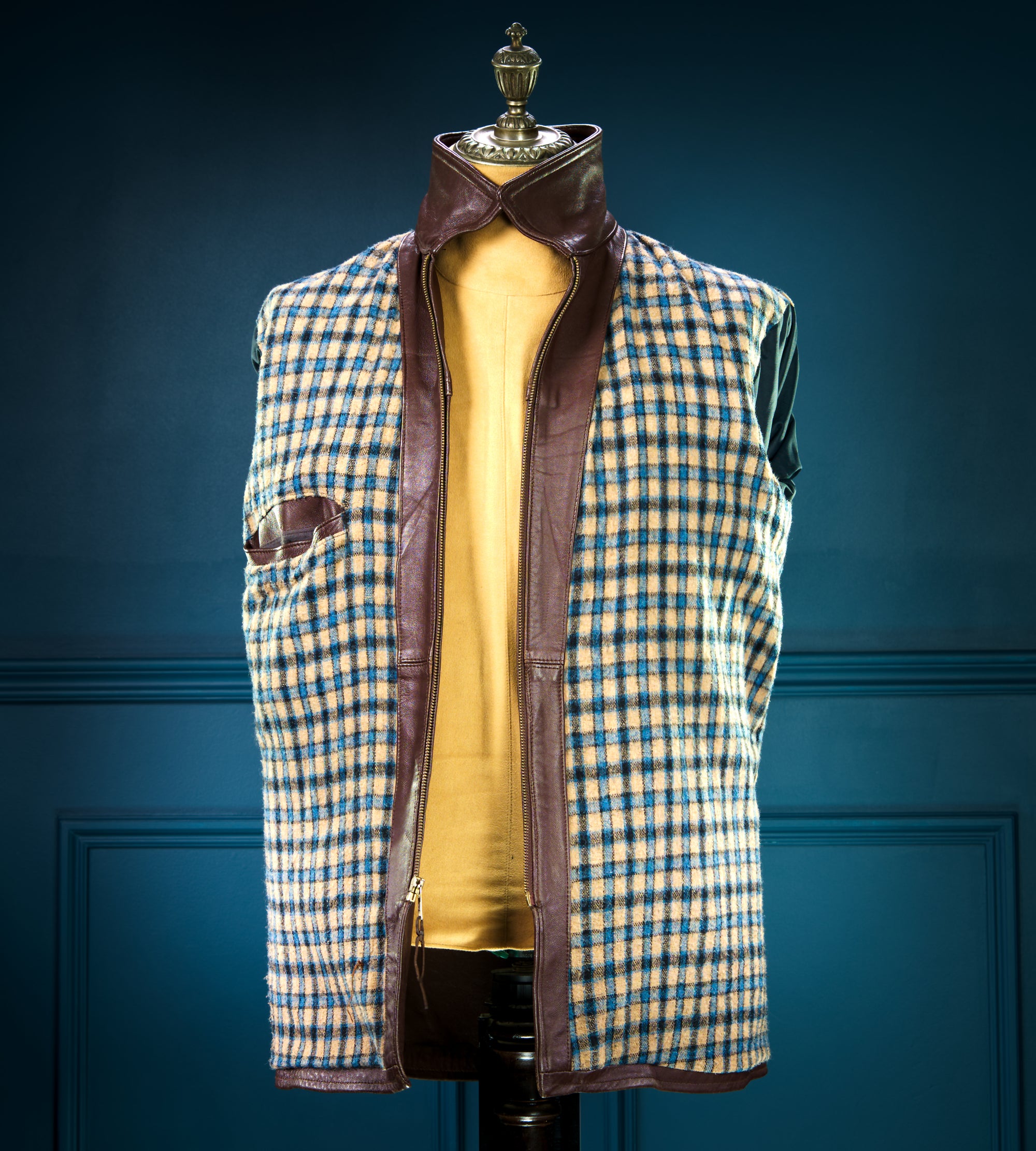 Vintage 1960s French Brown Lambskin Biker Worker Motorcyle Leather Jacket “M”