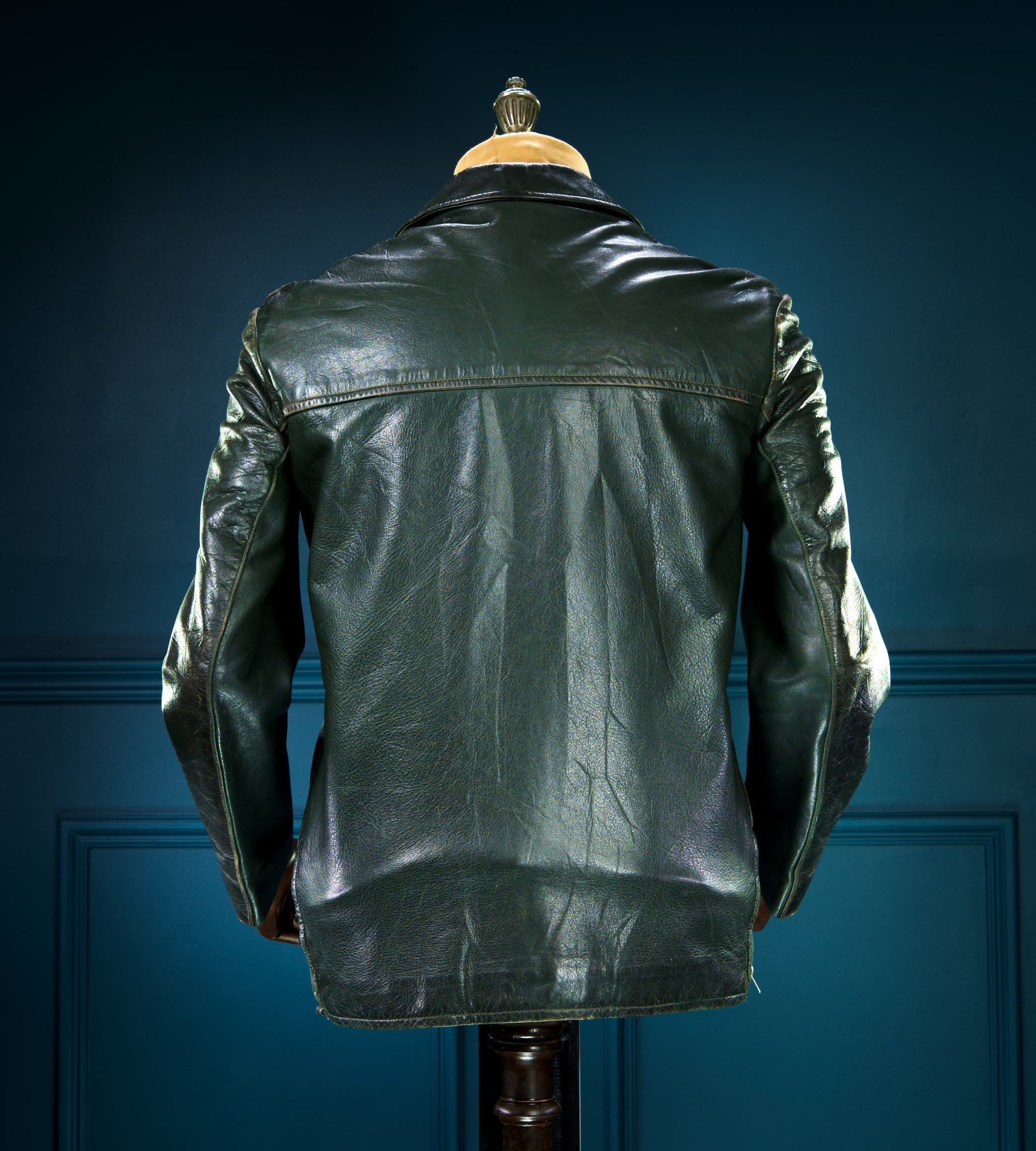 Vintage 1950s Cold War East German Biker Dispatch Worker Leather Jacket “M”