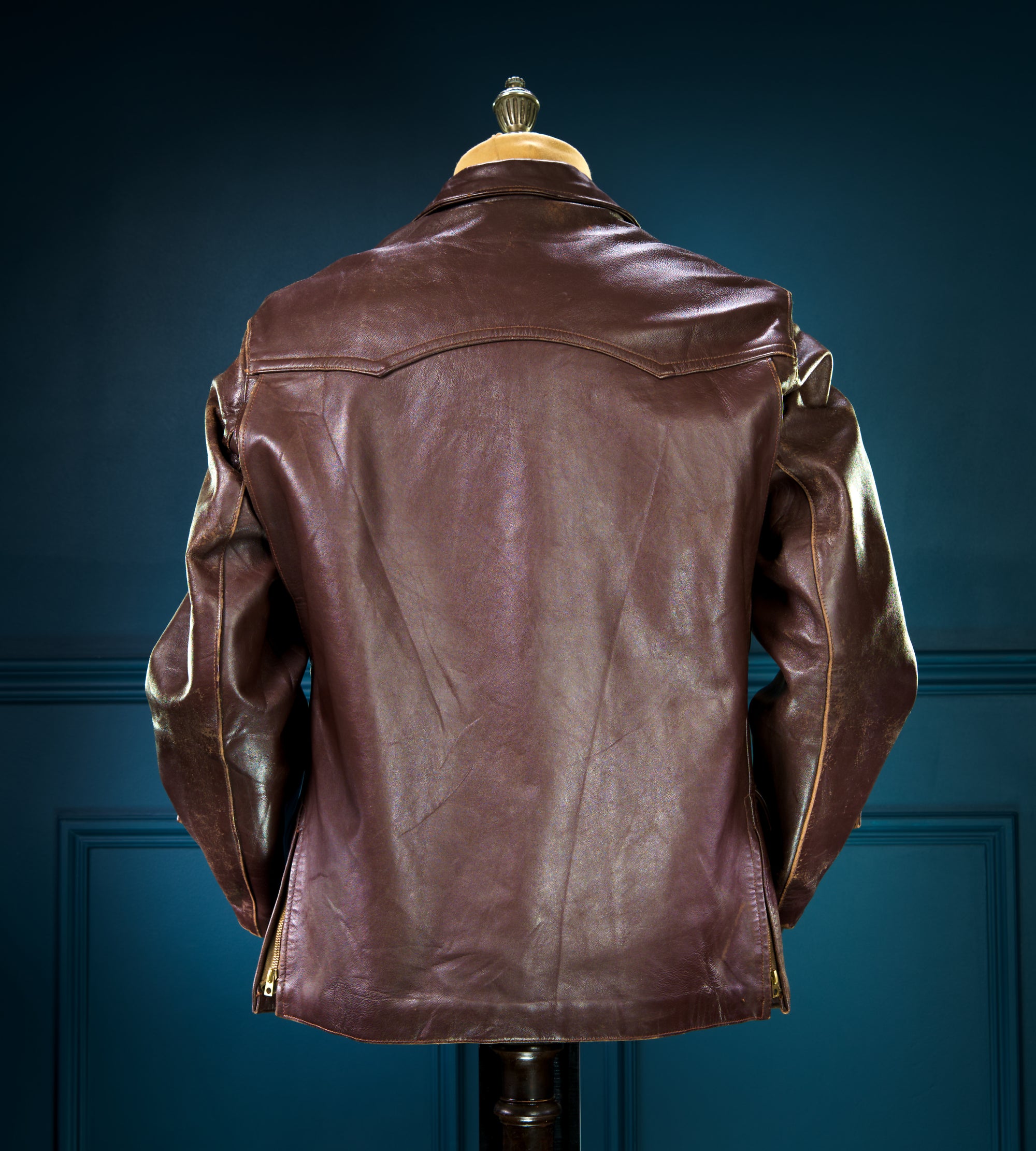 Vintage 1950s Cold War French Lambskin Worker Biker Rider Leather Jacket “M”