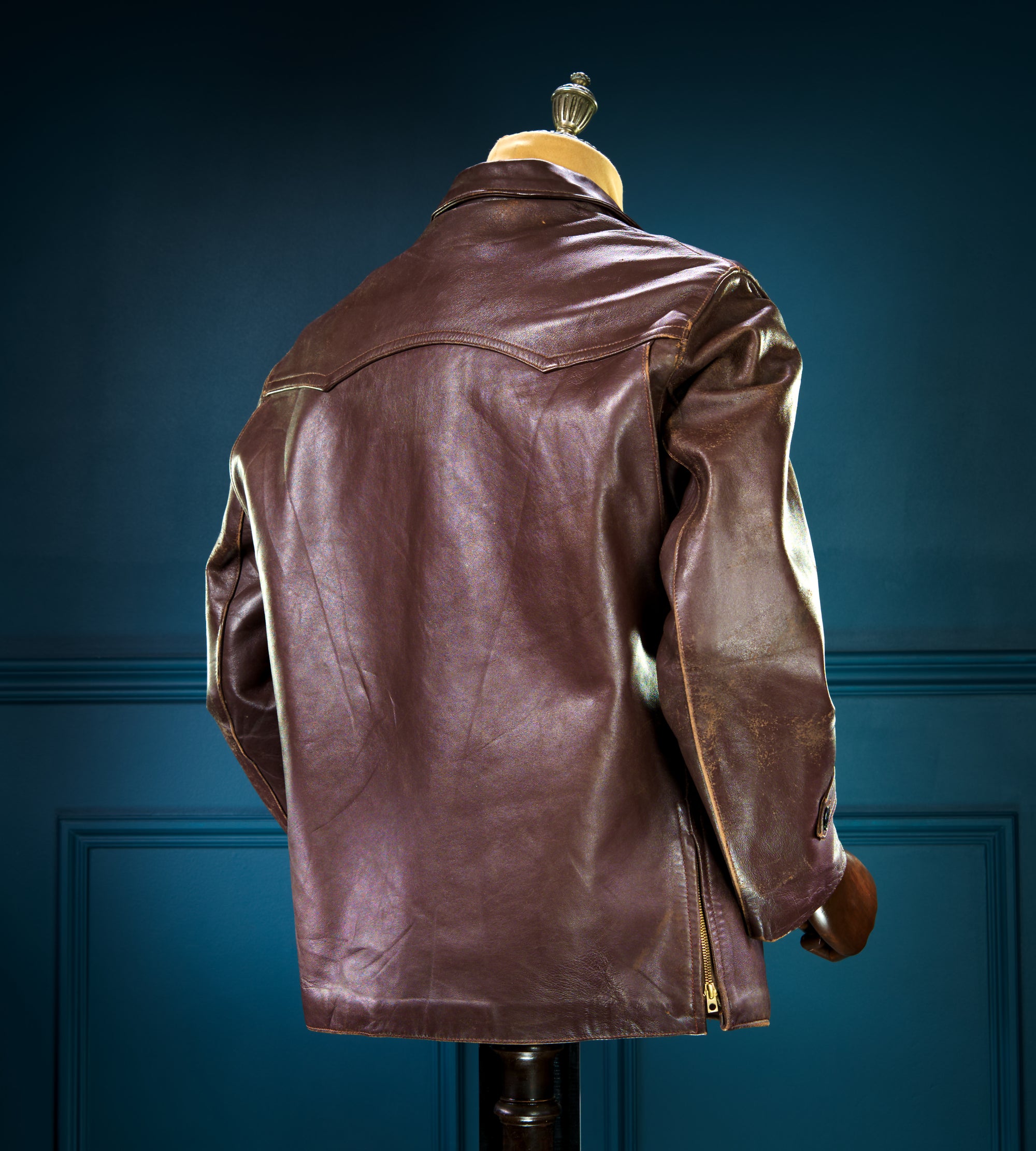 Vintage 1950s Cold War French Lambskin Worker Biker Rider Leather Jacket “M”