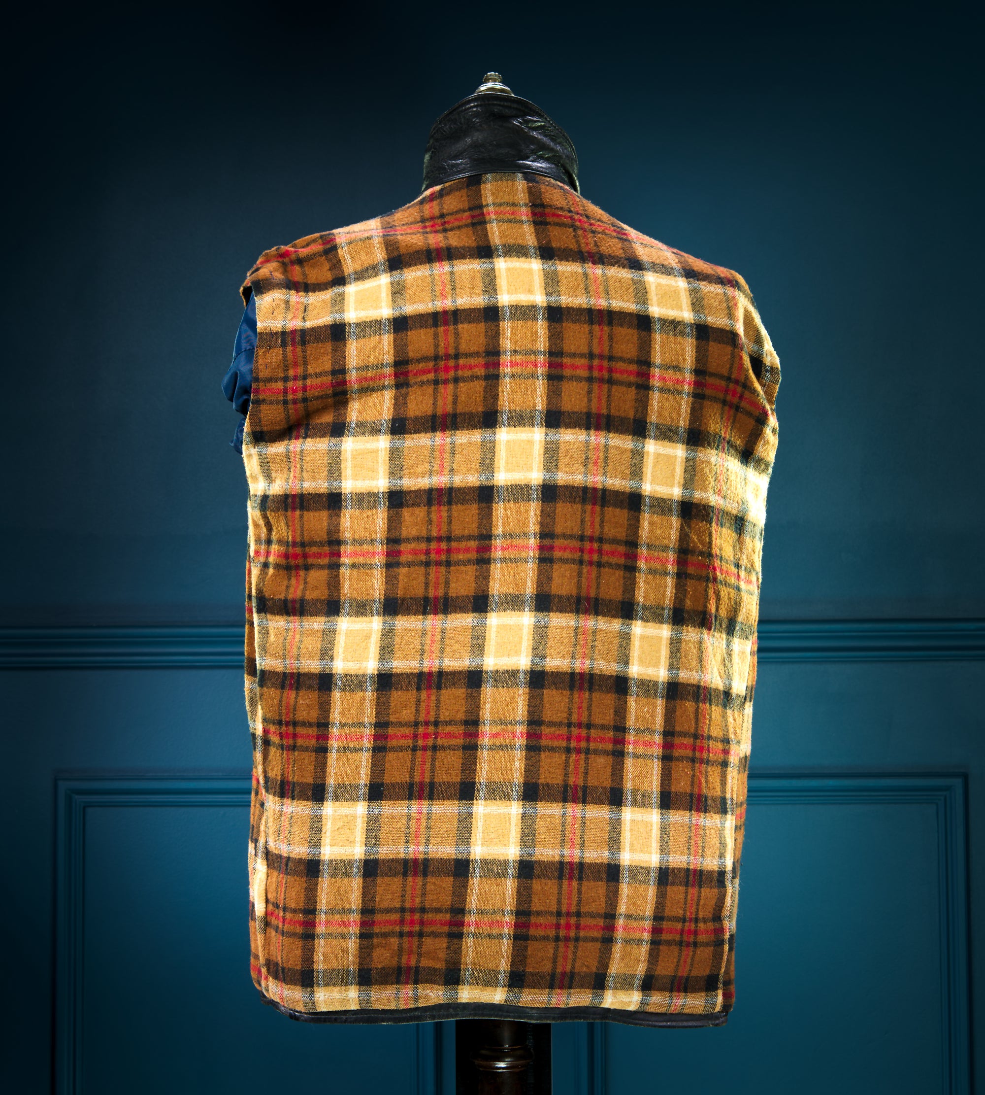 Vintage 1960s French Brown Sheepskin Biker Worker Motorcyle Leather Jacket “M”