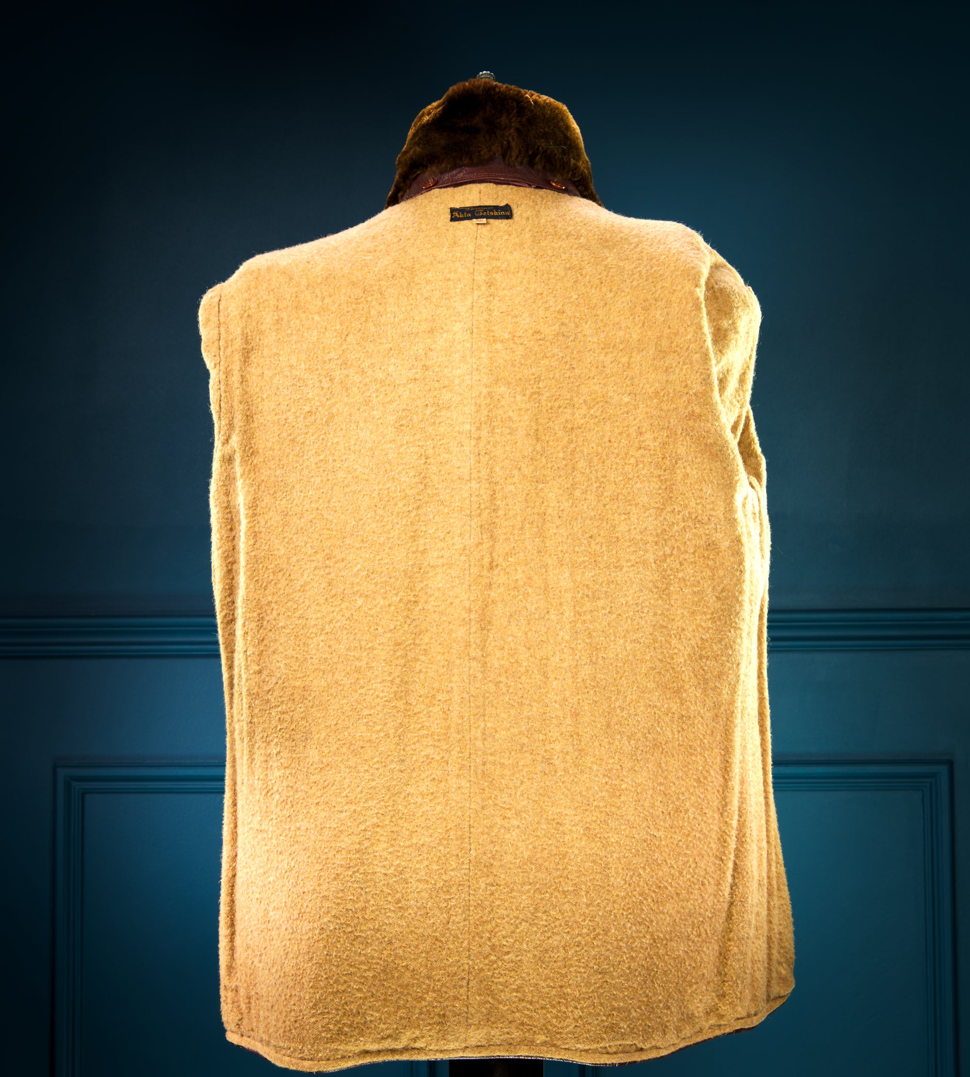 Vintage 1940s Swedish Goatskin Brown Leather Car Coat Motoring Jacket “M”