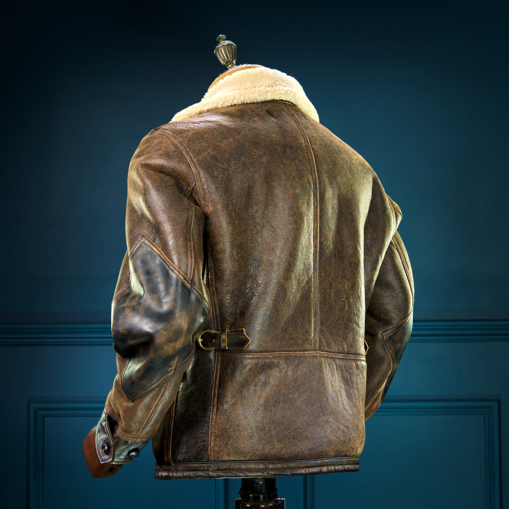 Brand New Nuremberg 1930s Style Sheepskin Aviator Flight Leather Jacket “M"