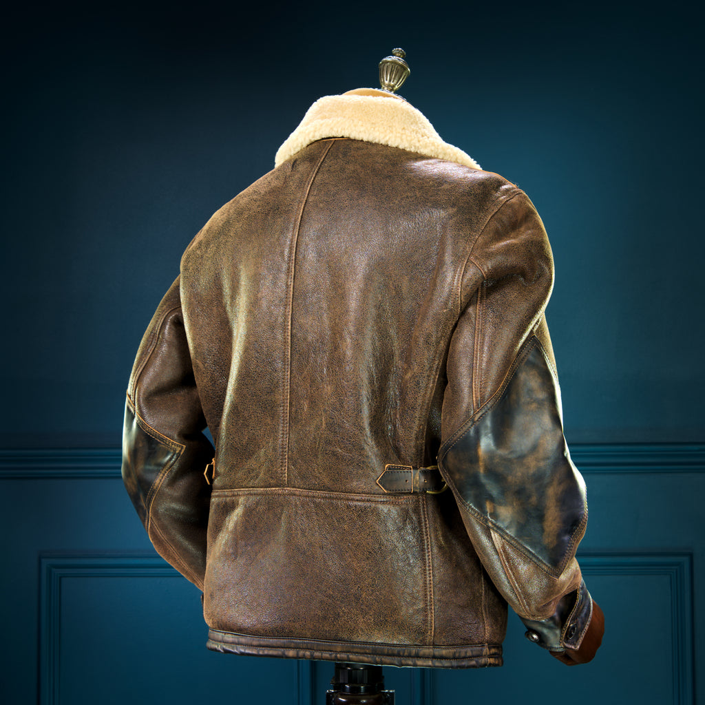 Brand New Nuremberg 1930s Style Sheepskin Aviator Flight Leather Jacket “M"