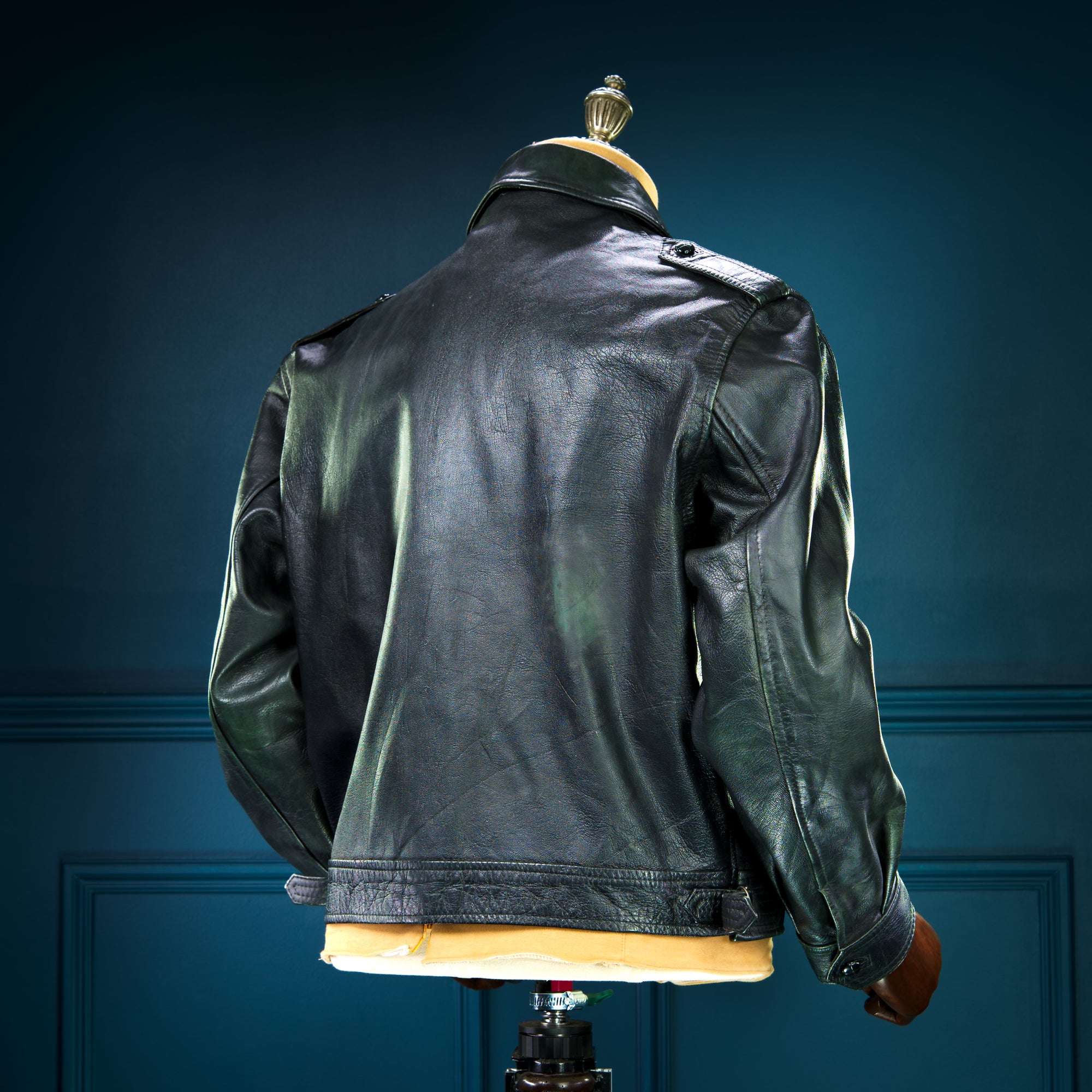 Vintage 1970s German Goatskin Biker Black Moto Battle Blouse Leather Jacket “L"