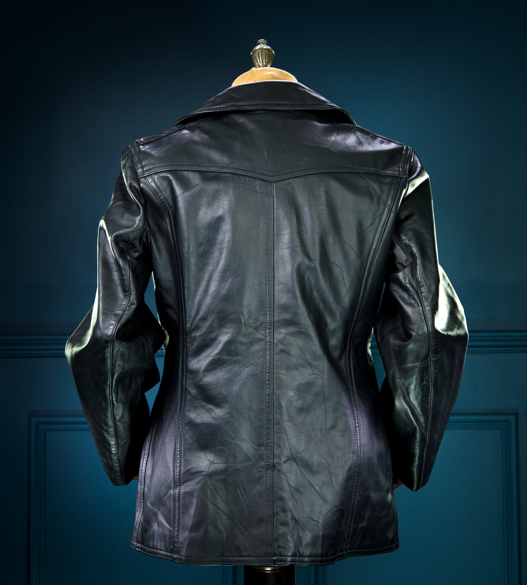 Vintage 80s German Cold War Police Biker Highway Patrol Leather Jacket Coat “M”