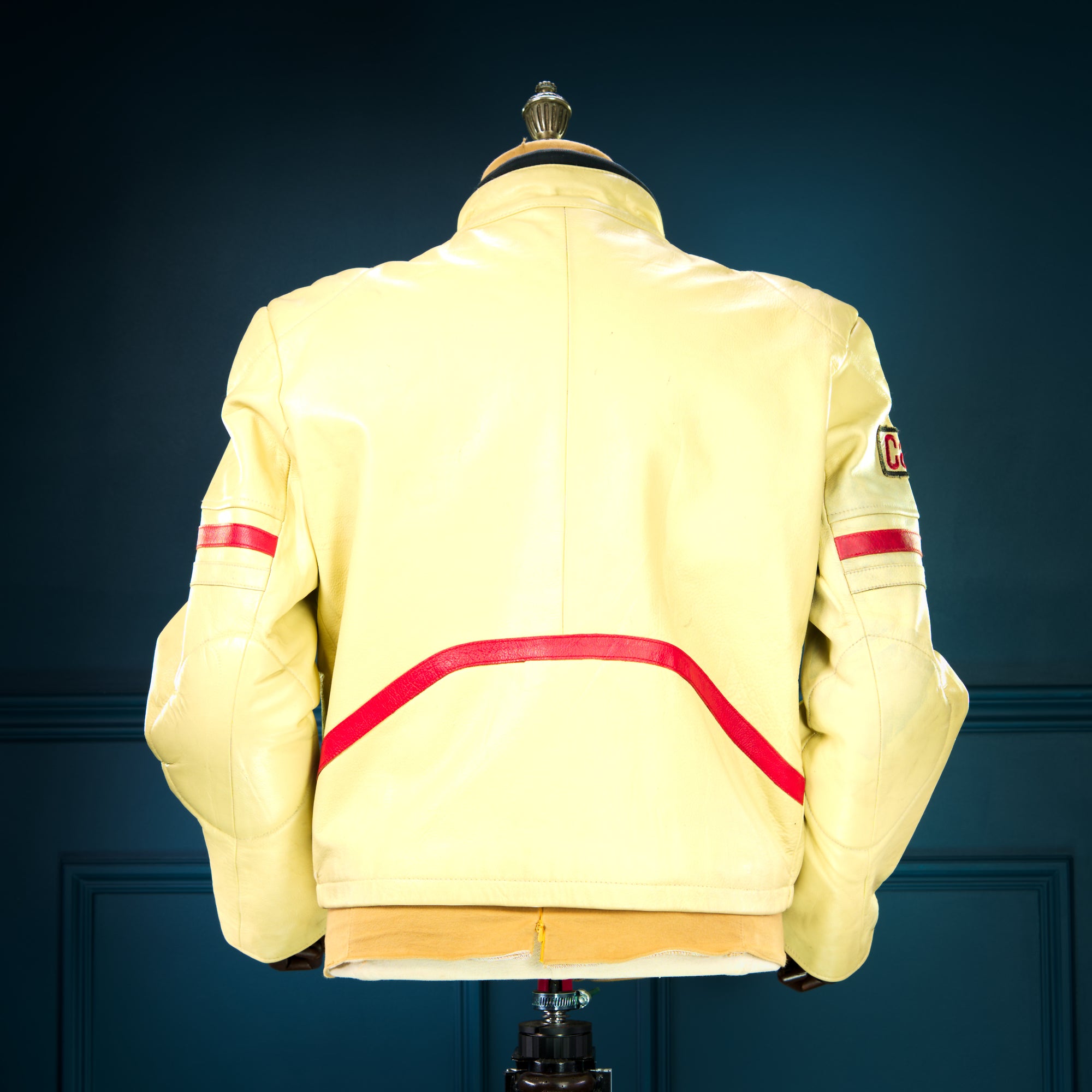 Vintage 90s French Limited Edition Indy 500 Cafe Racer Biker Leather Jacket “M”