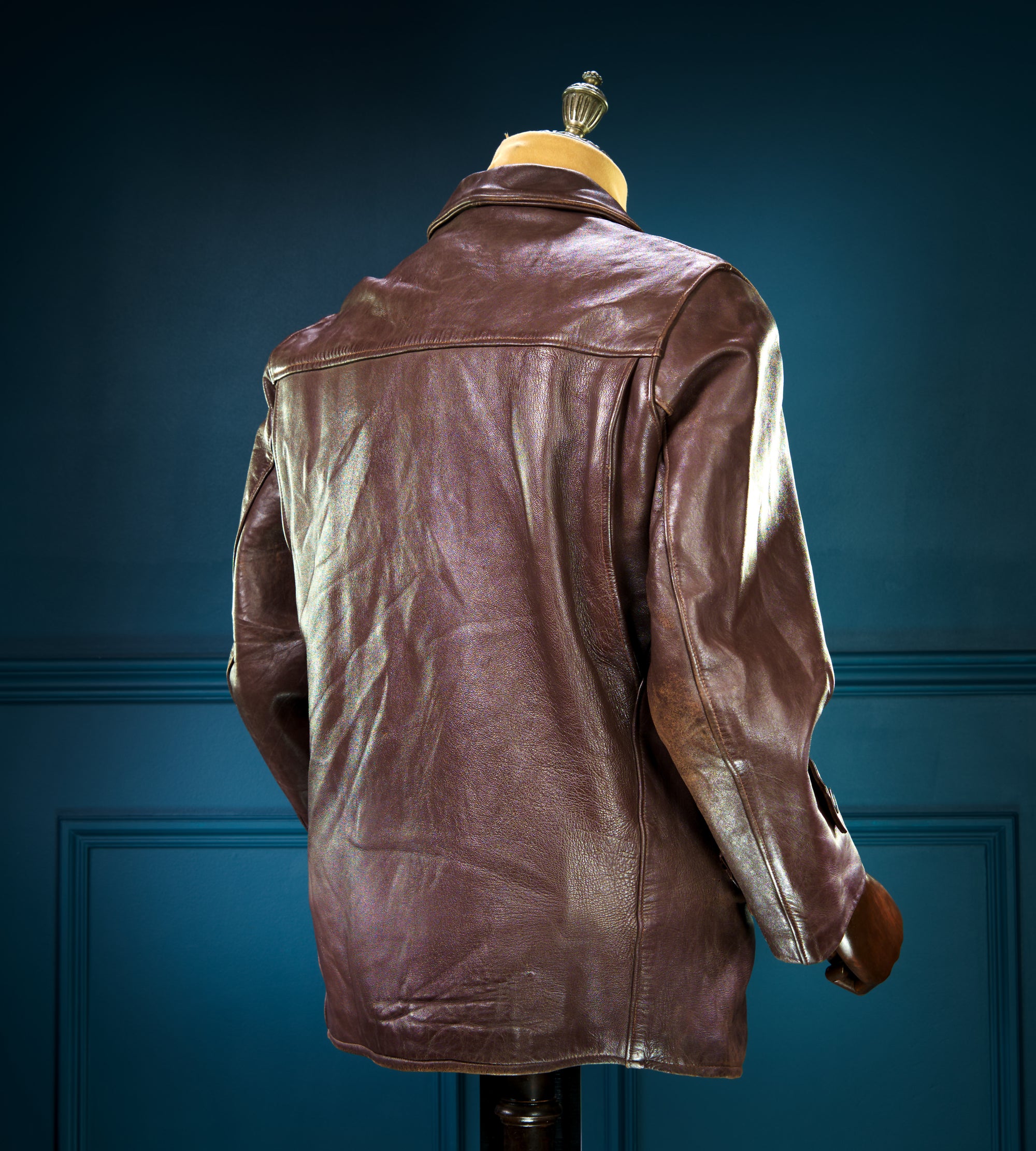 Vintage 1950s French Brown Lambskin Biker Worker Motorcycle Leather Jacket “M”