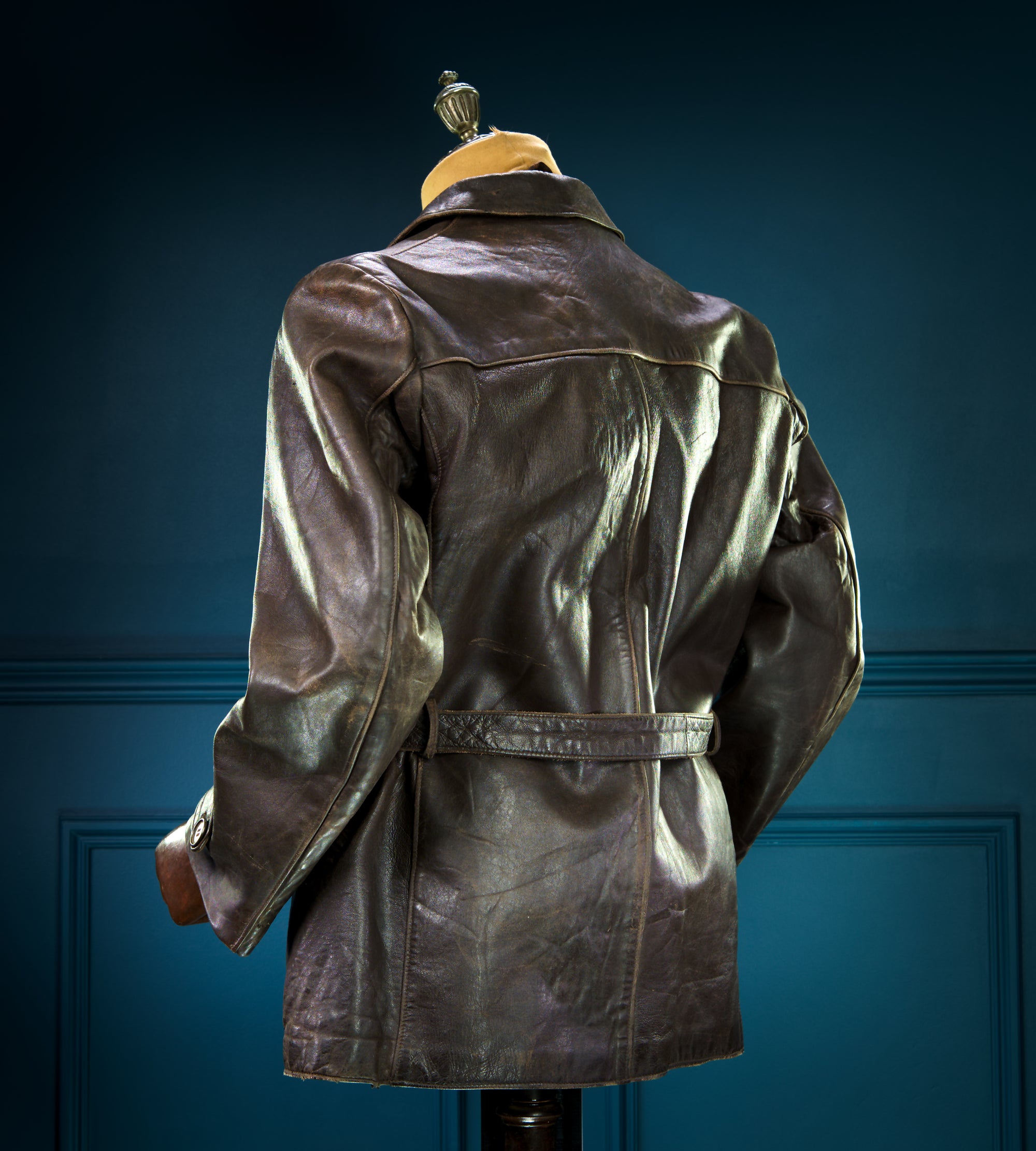 Vintage 1940s WW2 German Sheepskin Biker Motorcycle Dispatch Leather Jacket “M”