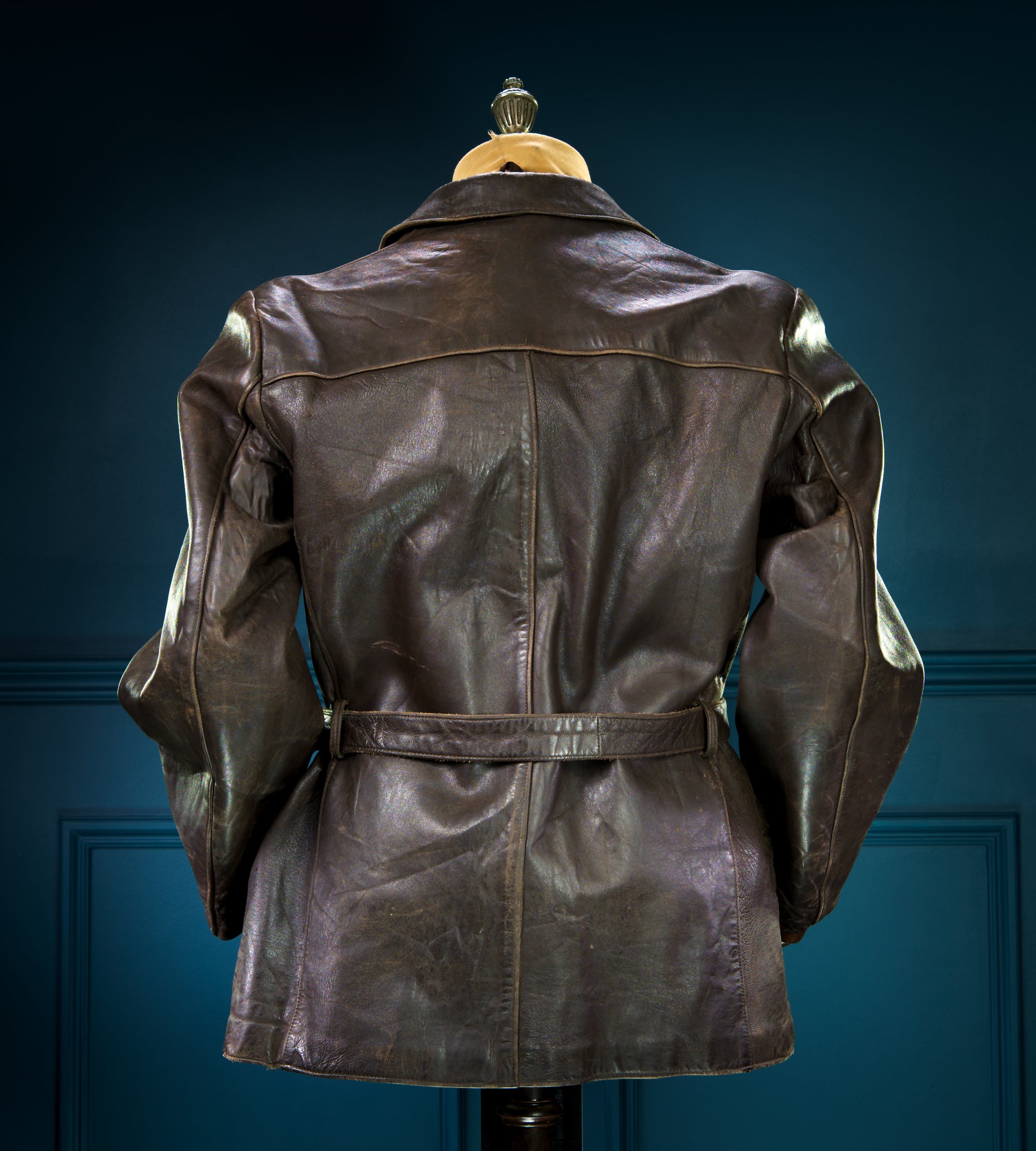 Vintage 1940s WW2 German Sheepskin Biker Motorcycle Dispatch Leather Jacket “M”