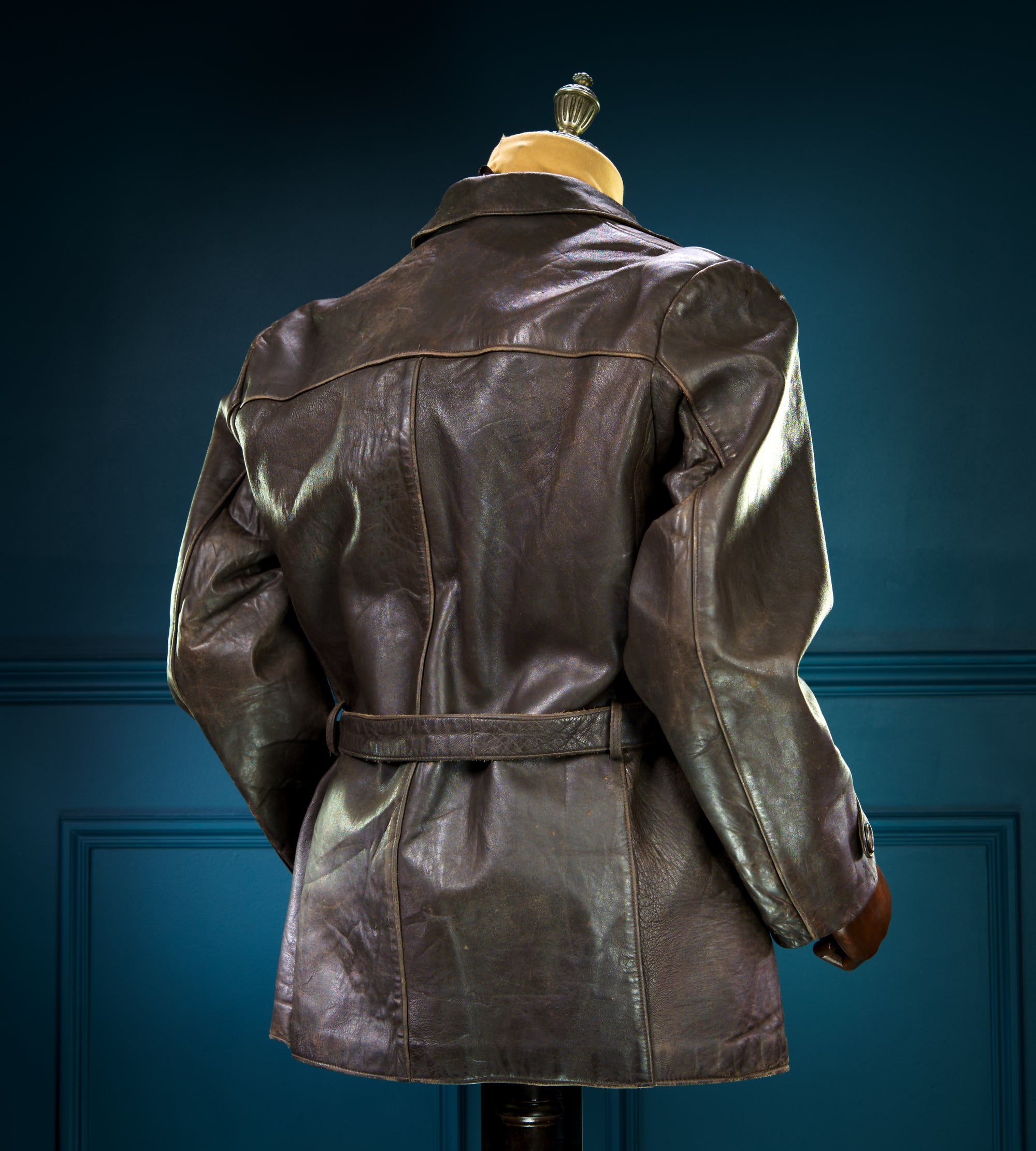 Vintage 1940s WW2 German Sheepskin Biker Motorcycle Dispatch Leather Jacket “M”