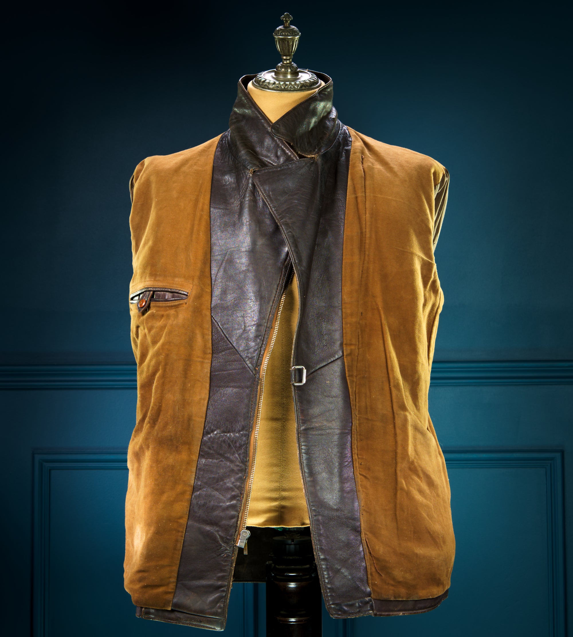 Vintage 1940s WW2 German Sheepskin Biker Motorcycle Dispatch Leather Jacket “M”