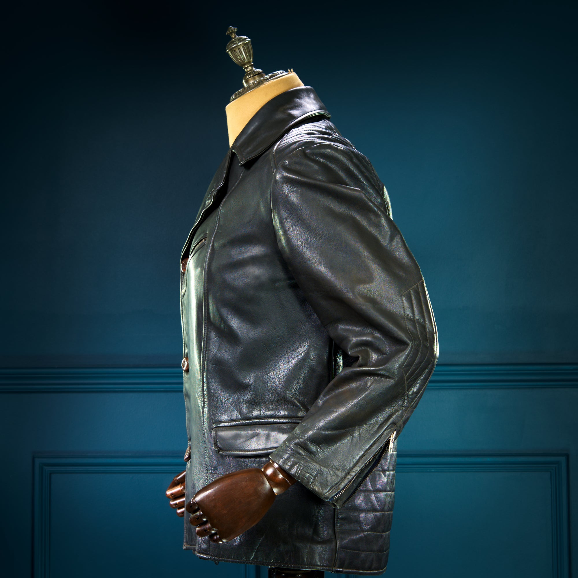 Vintage 1960s East German Cold War Horsehide Biker Rider Leather Jacket “M”