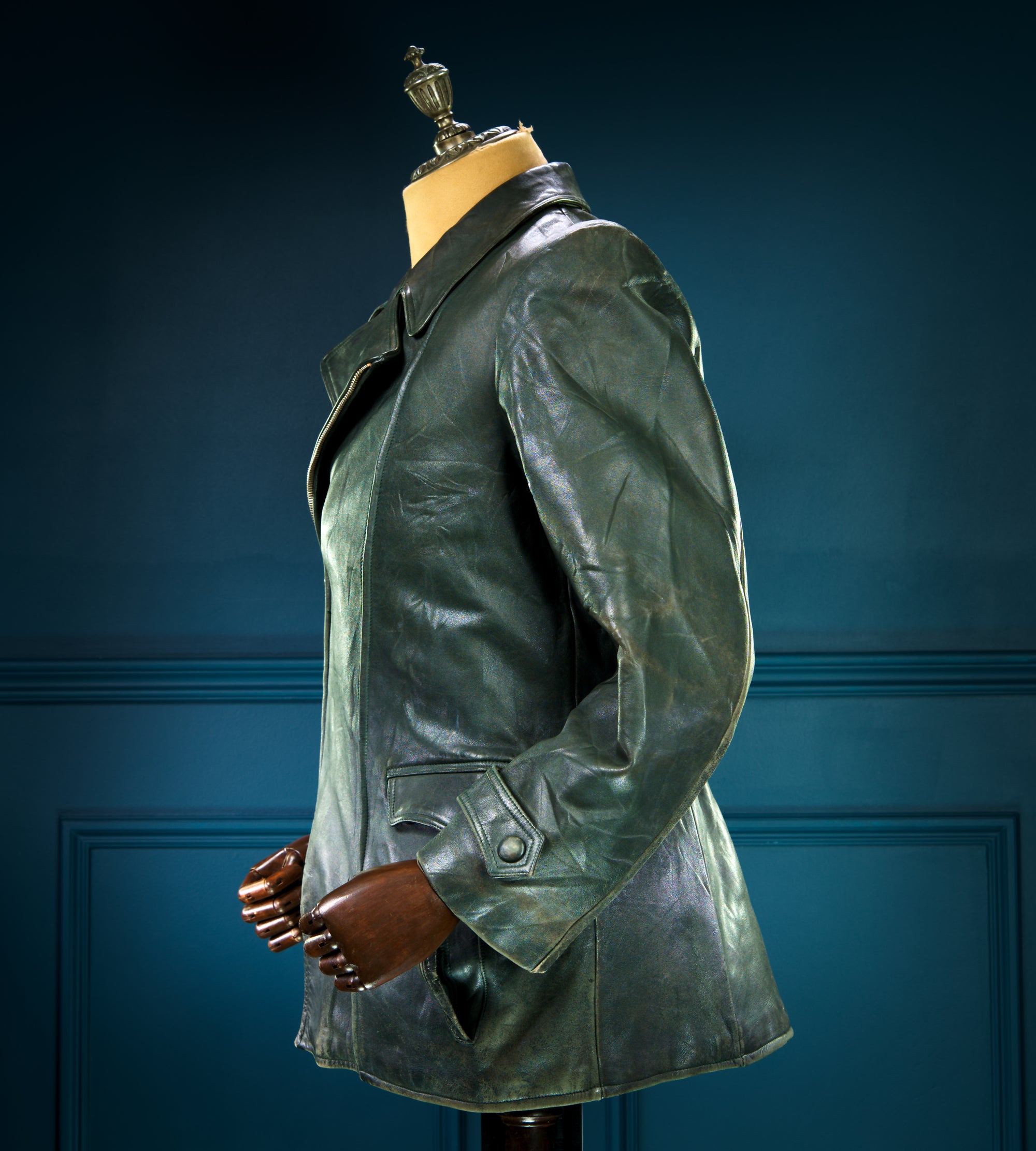 Vintage 1940s WW2 German Horsehide Biker Motorcycle Dispatch Leather Jacket “M”